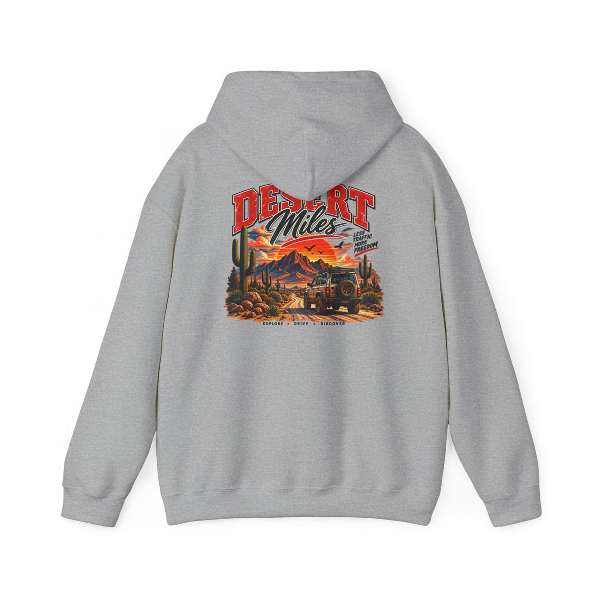 Desert Camp Graphic Hoodie – 'Desert' Sunset Cactus Pullover