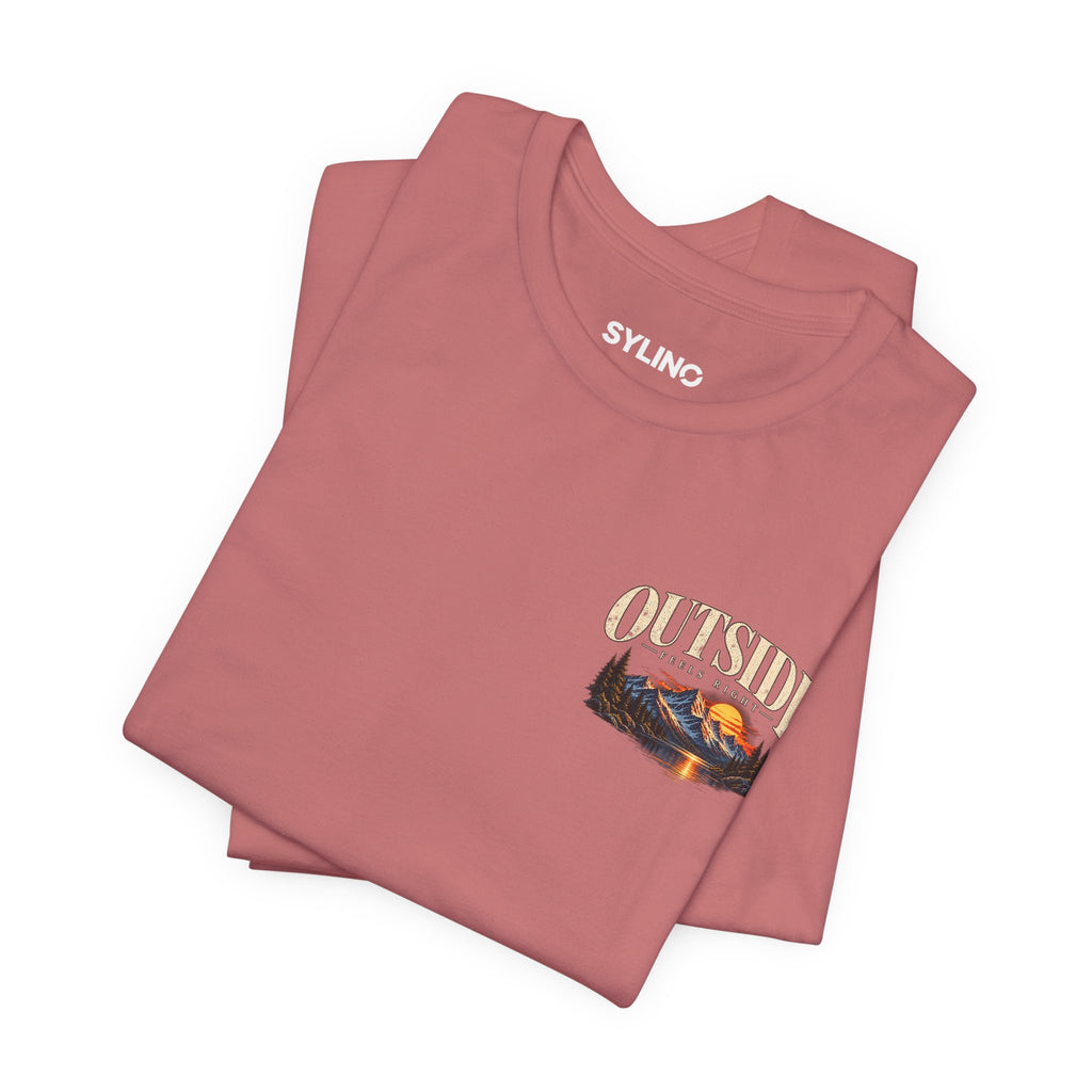 Outdoor Vibes Tee — Mountain Sunset Graphic T-Shirt