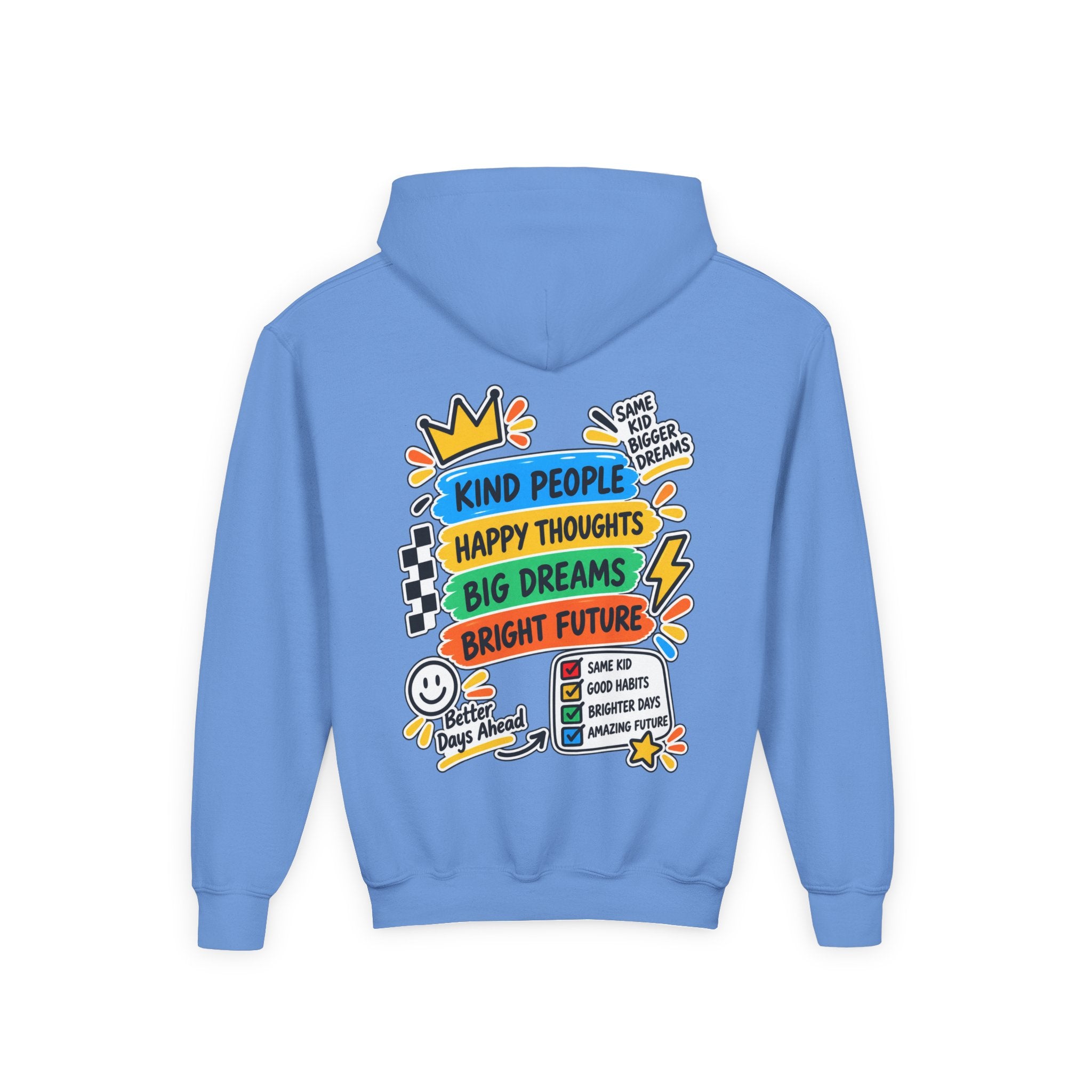 Youth Hoodie - "Good Vibes Always" Colorful Positive Graphic