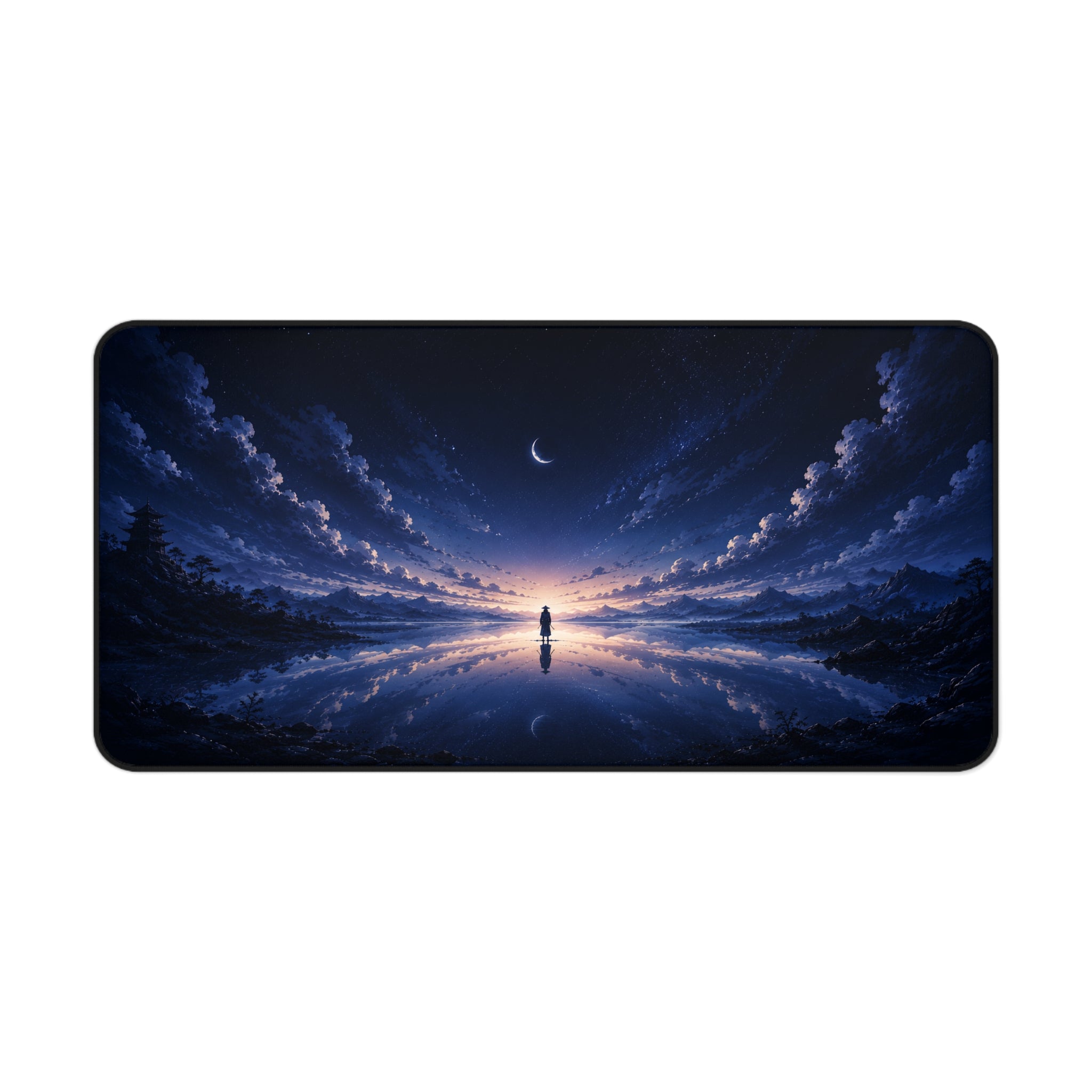 Mystic Moonlit Horizon Desk Mat — Night Sky Gaming & Office Mouse Pad