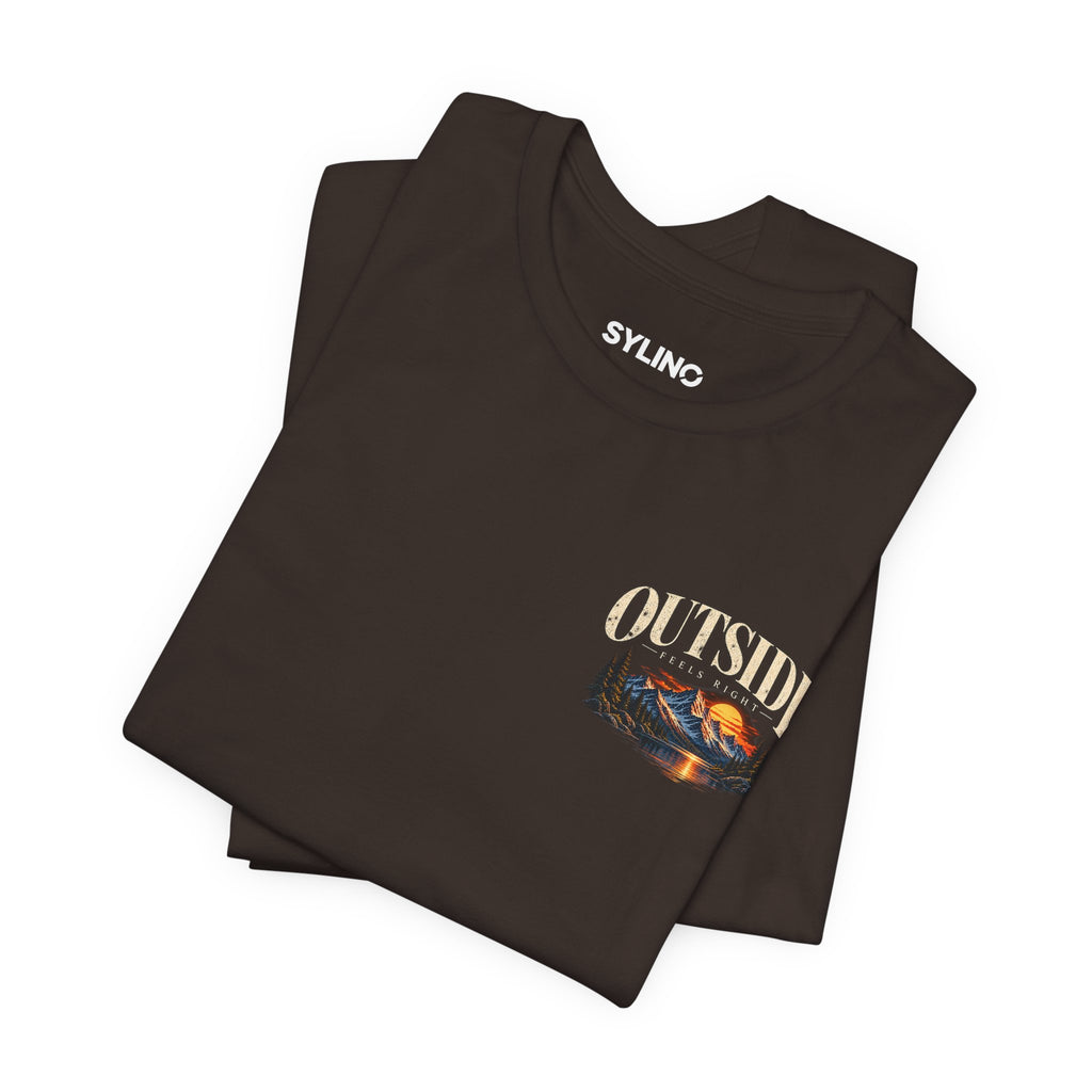 Outdoor Vibes Tee — Mountain Sunset Graphic T-Shirt