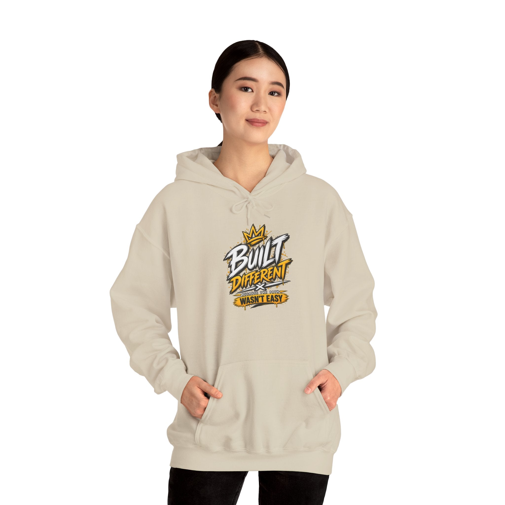 Built Different Hooded Sweatshirt — 'Built Different Wasn’t Easy' Graphic Hoodie