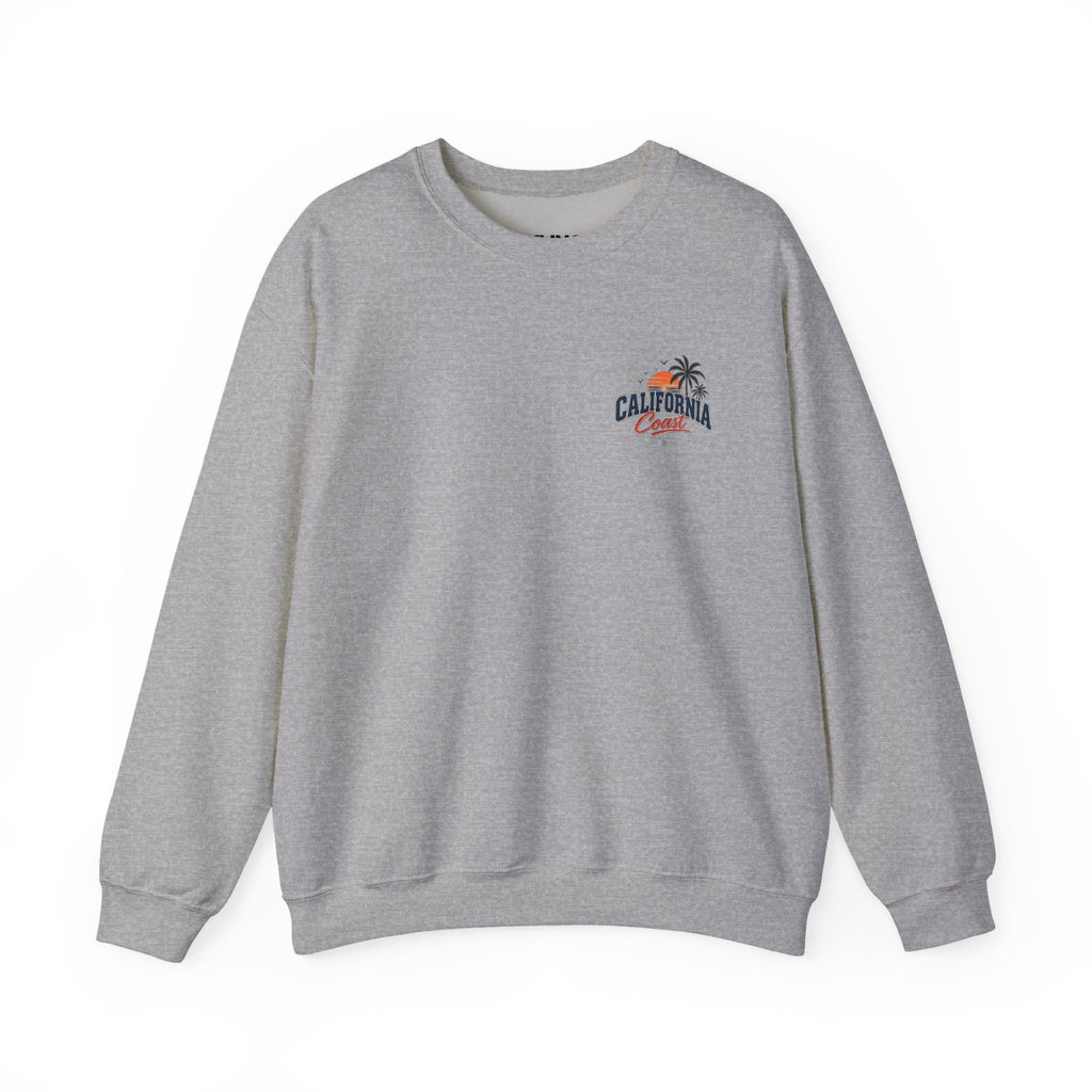 California Coast Crewneck Sweatshirt — Retro Palm Tree Graphic