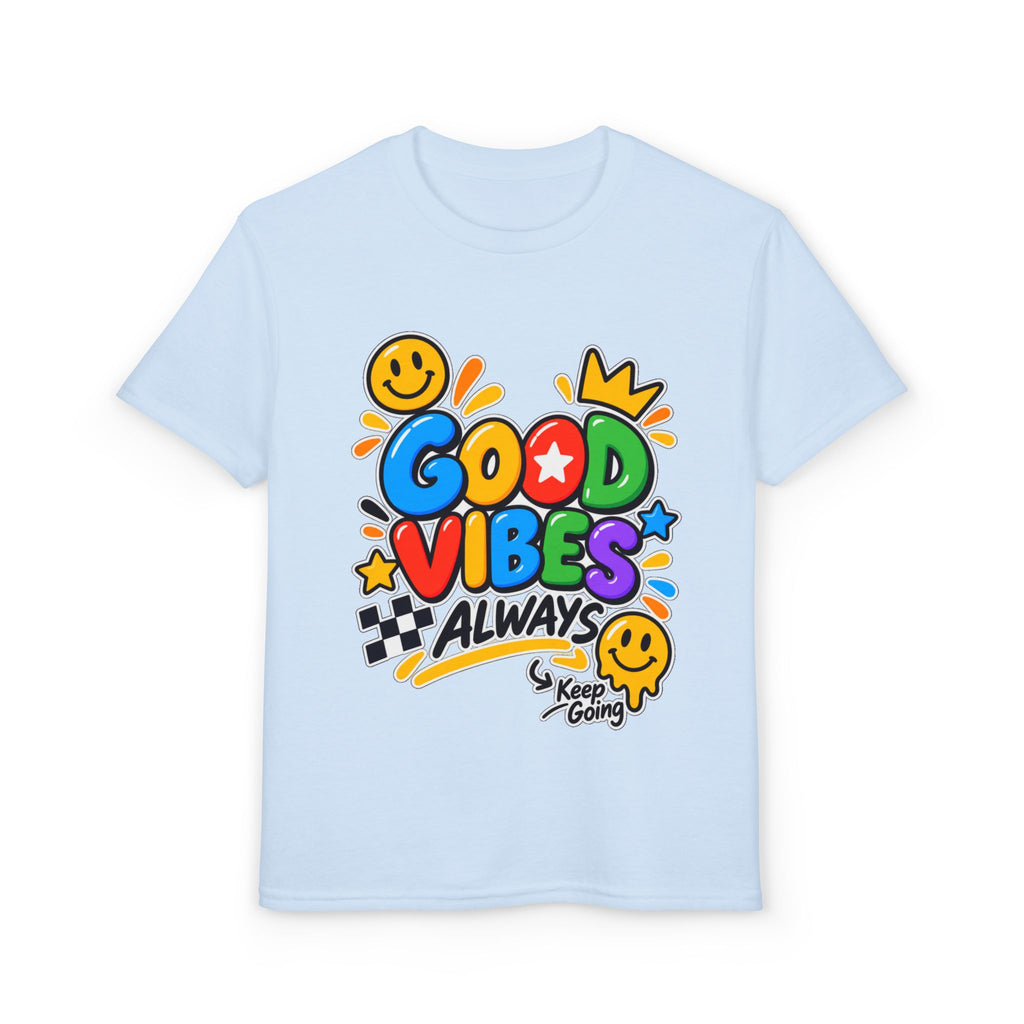 Youth T-Shirt — "Good Vibes Always" Colorful Positive Message Tee