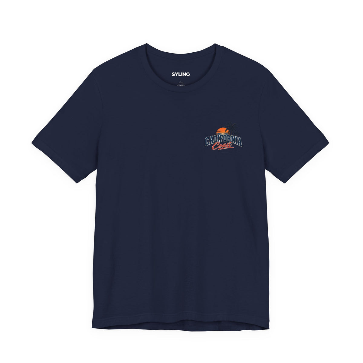 California Coast Pocket Tee — Retro Palm Surf Graphic