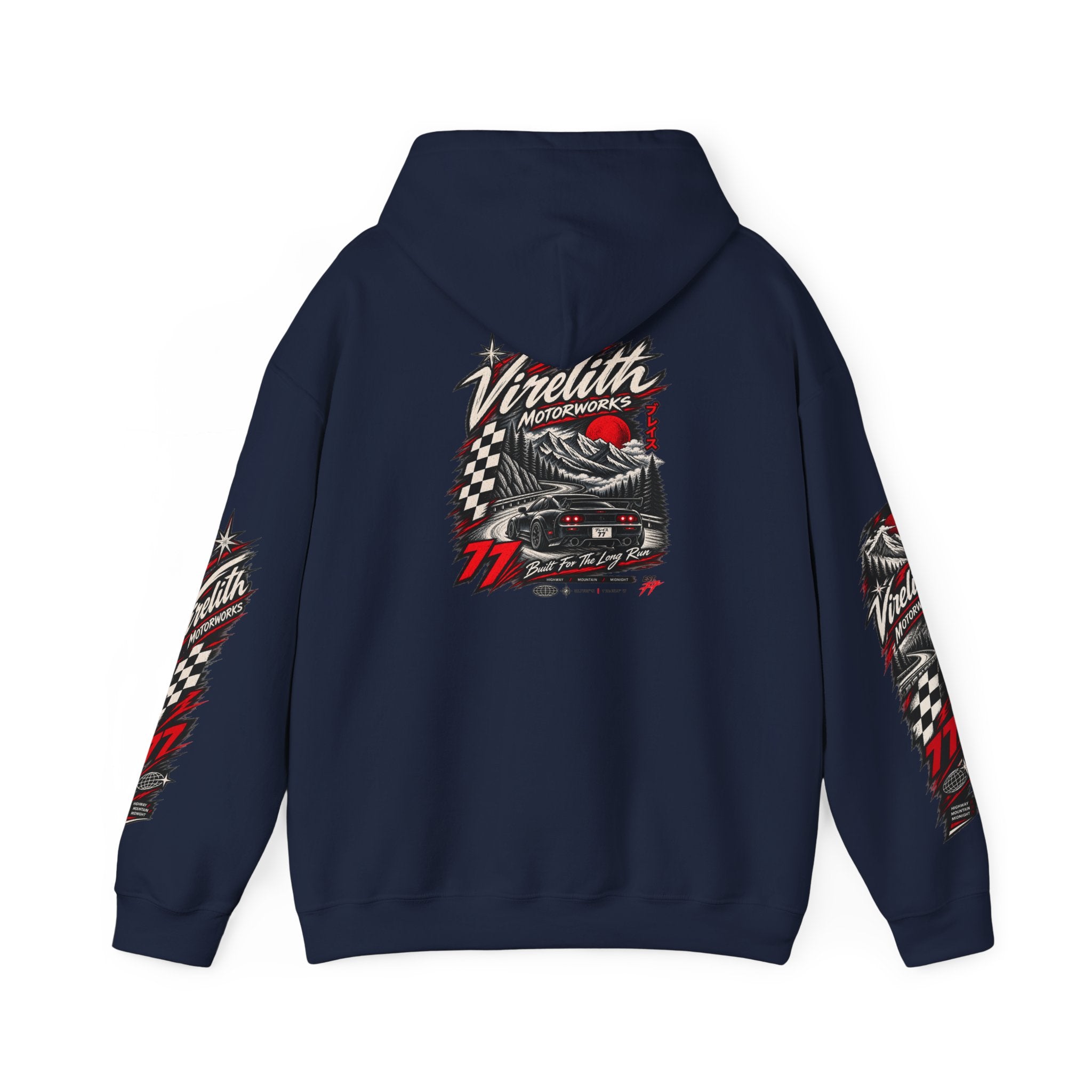 Virelith Motorsports Checkered Flag Hoodie | Racing Graphic Sweatshirt