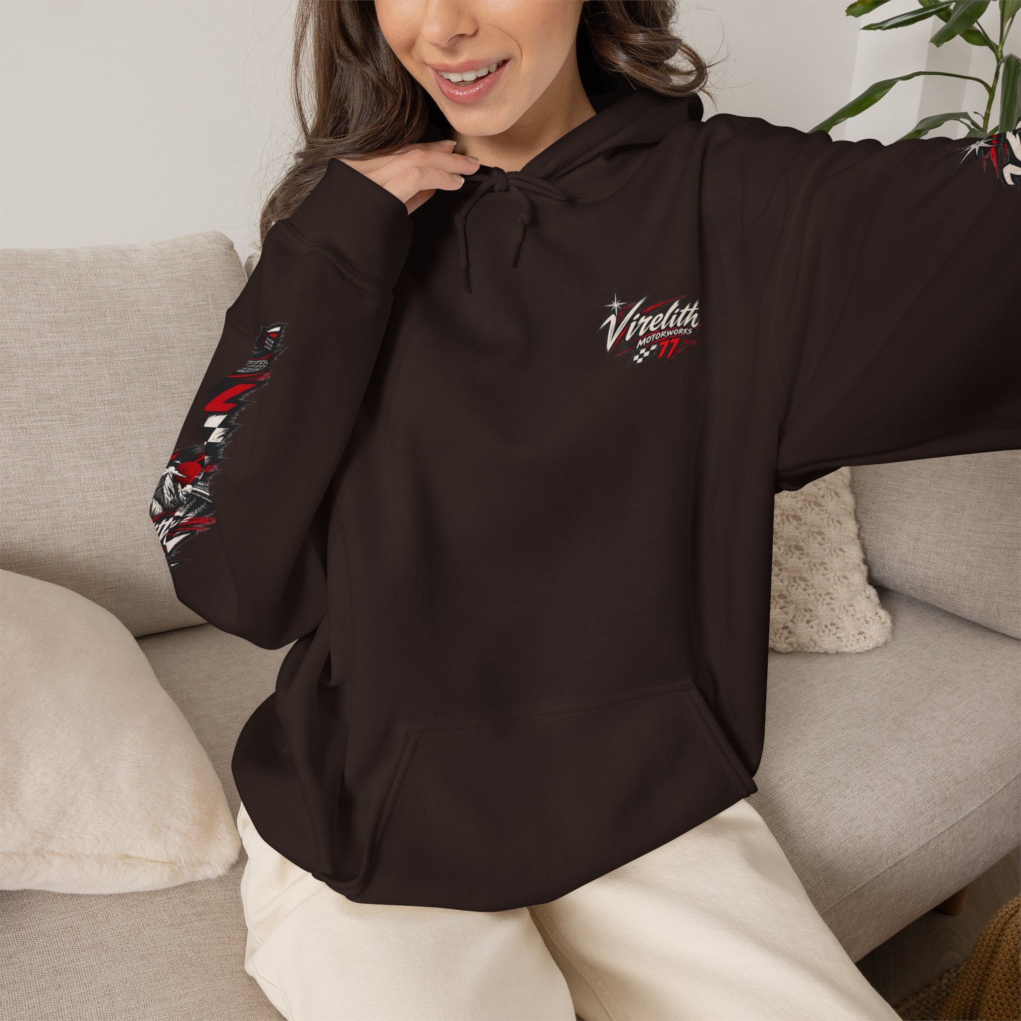 Virelith Motorsports Checkered Flag Hoodie | Racing Graphic Sweatshirt