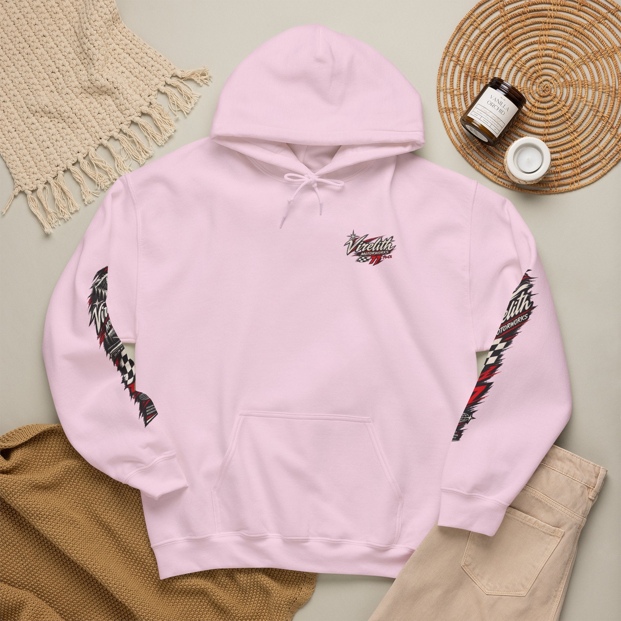 Virelith Motorsports Checkered Flag Hoodie | Racing Graphic Sweatshirt