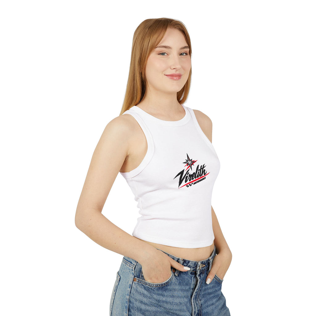Racer Tank Top — Vintage Speed Virelith Graphic (Front Logo & Back Racing Car)