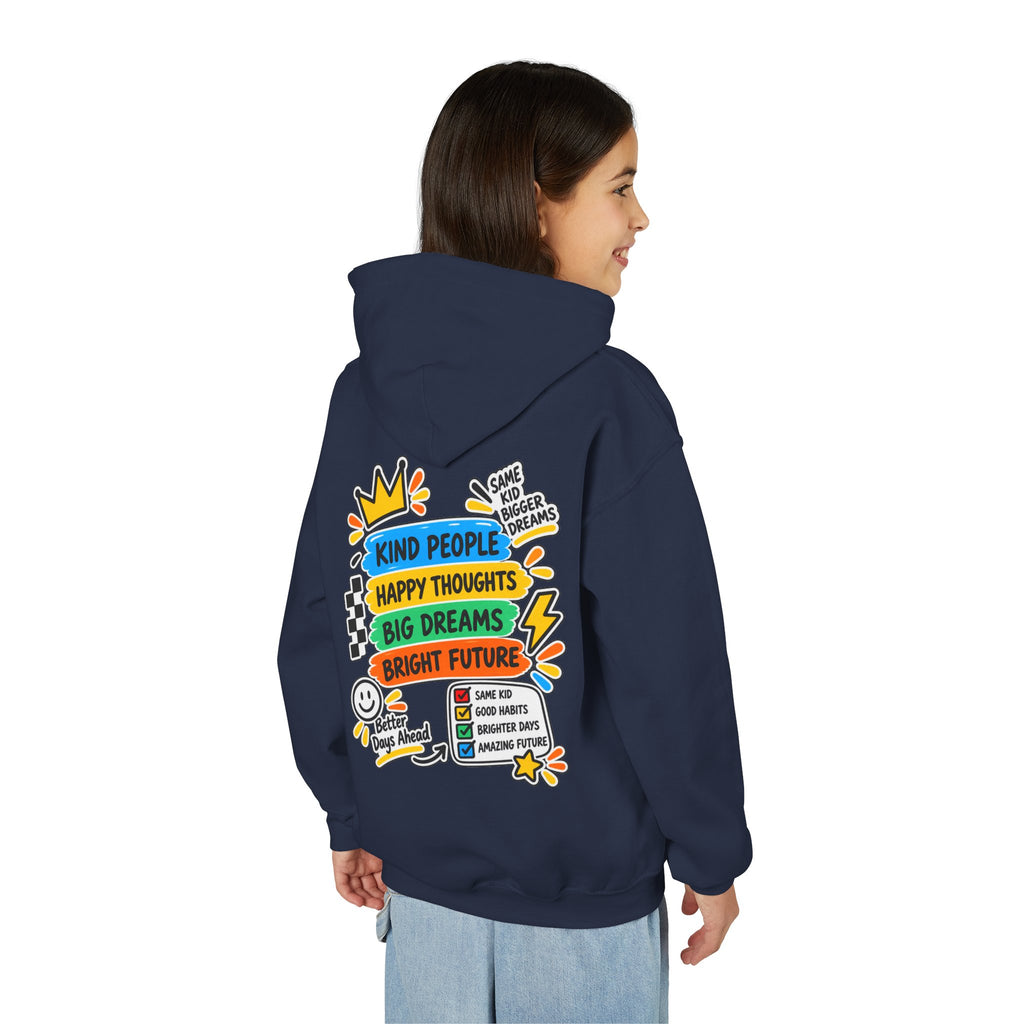 Youth Hoodie - "Good Vibes Always" Colorful Positive Graphic