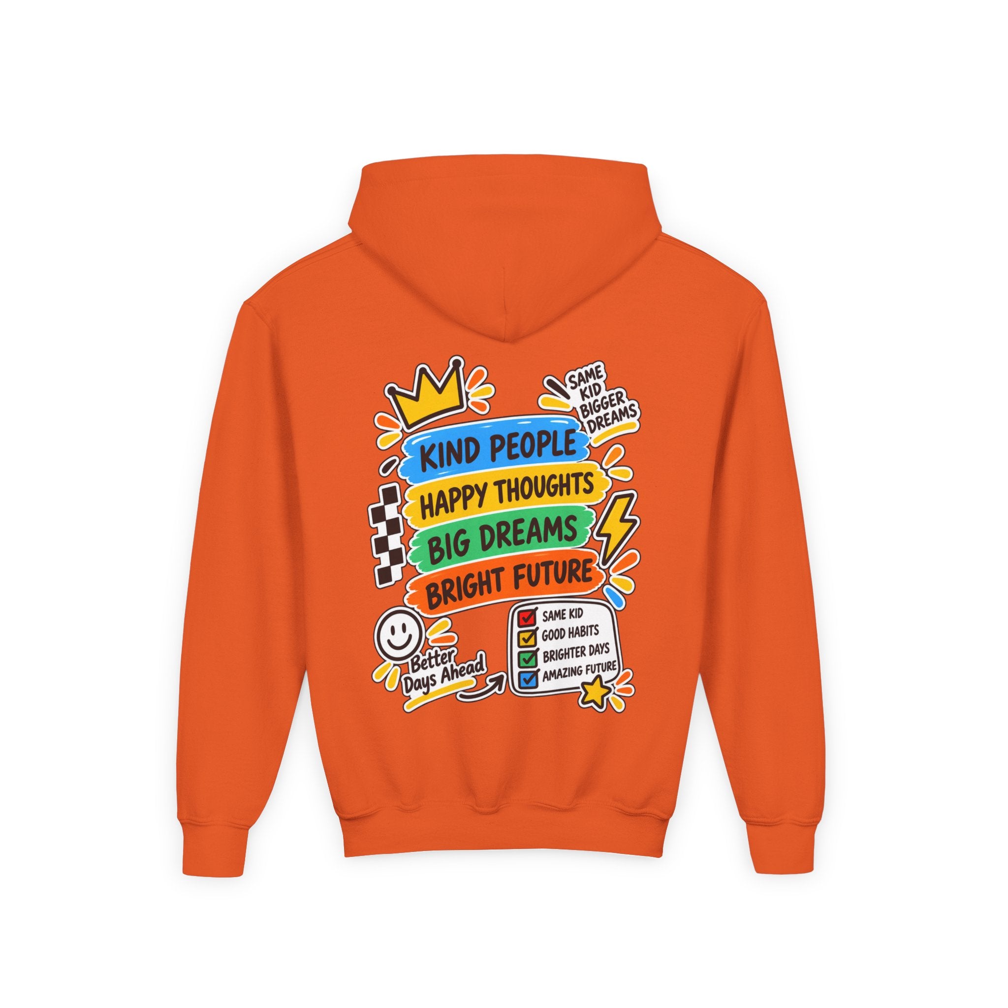 Youth Hoodie - "Good Vibes Always" Colorful Positive Graphic