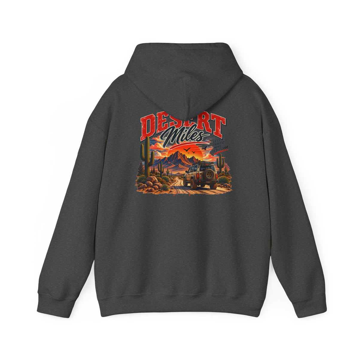 Desert Camp Graphic Hoodie – 'Desert' Sunset Cactus Pullover