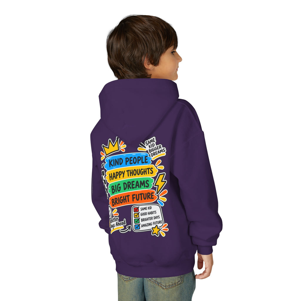 Youth Hoodie - "Good Vibes Always" Colorful Positive Graphic