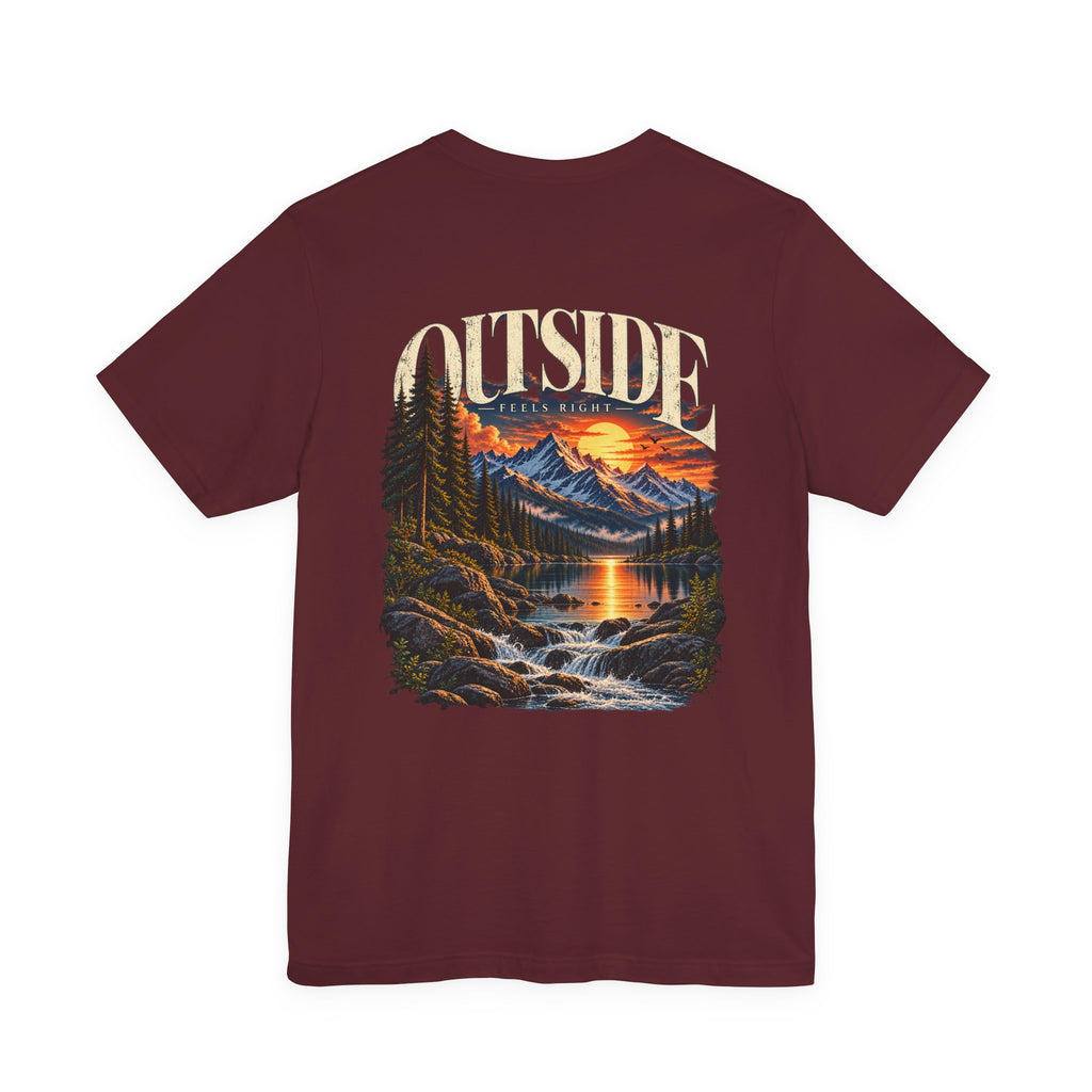 Outdoor Vibes Tee — Mountain Sunset Graphic T-Shirt