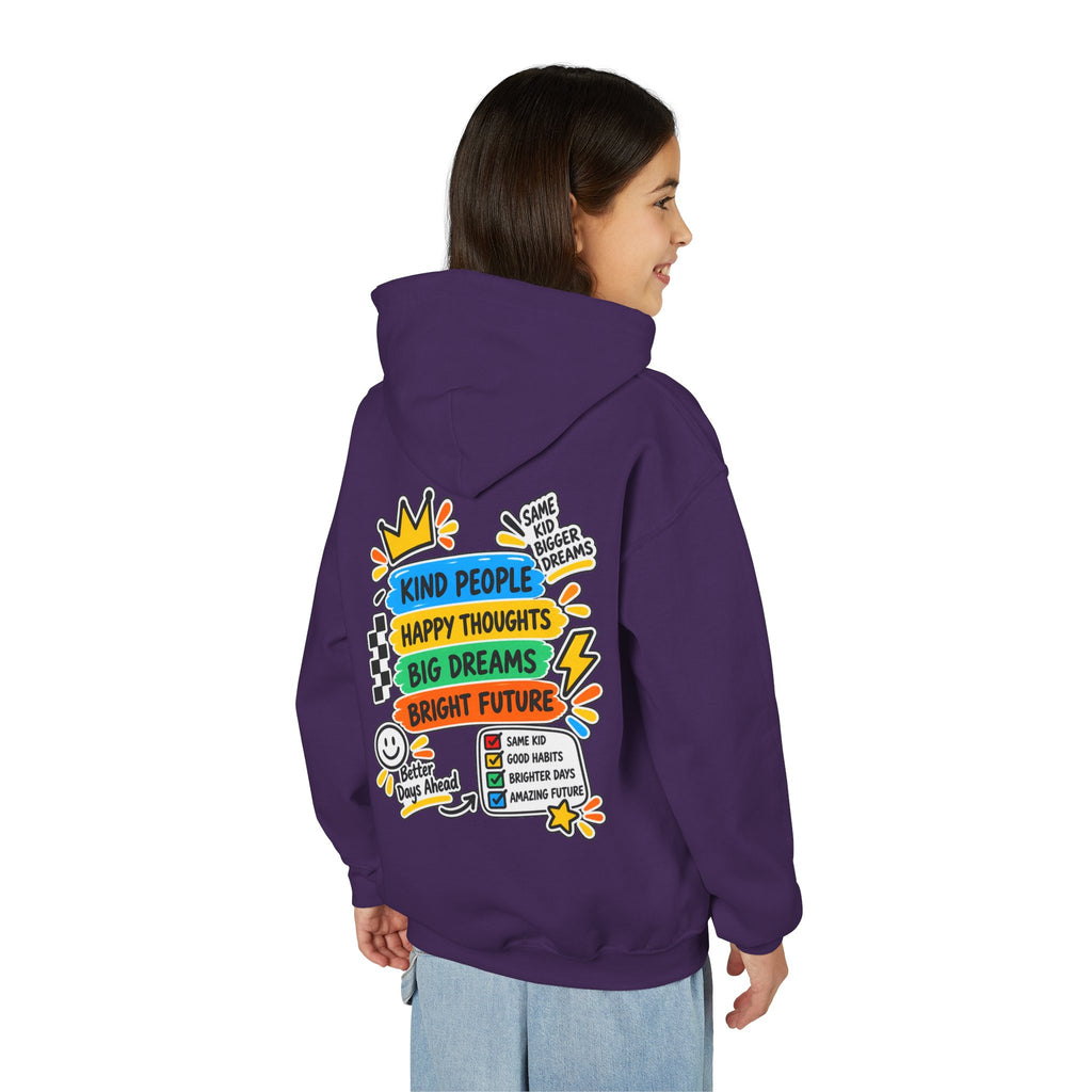 Youth Hoodie - "Good Vibes Always" Colorful Positive Graphic
