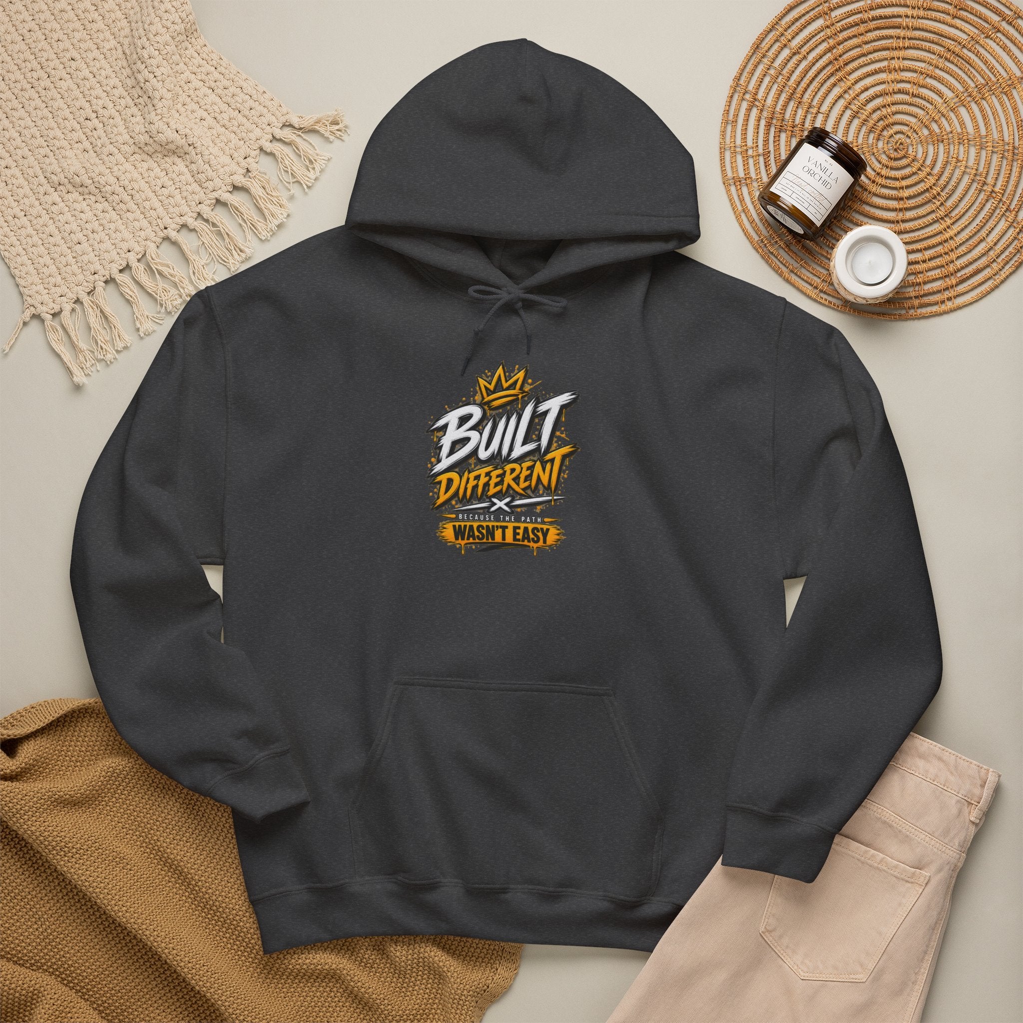 Built Different Hooded Sweatshirt — 'Built Different Wasn’t Easy' Graphic Hoodie
