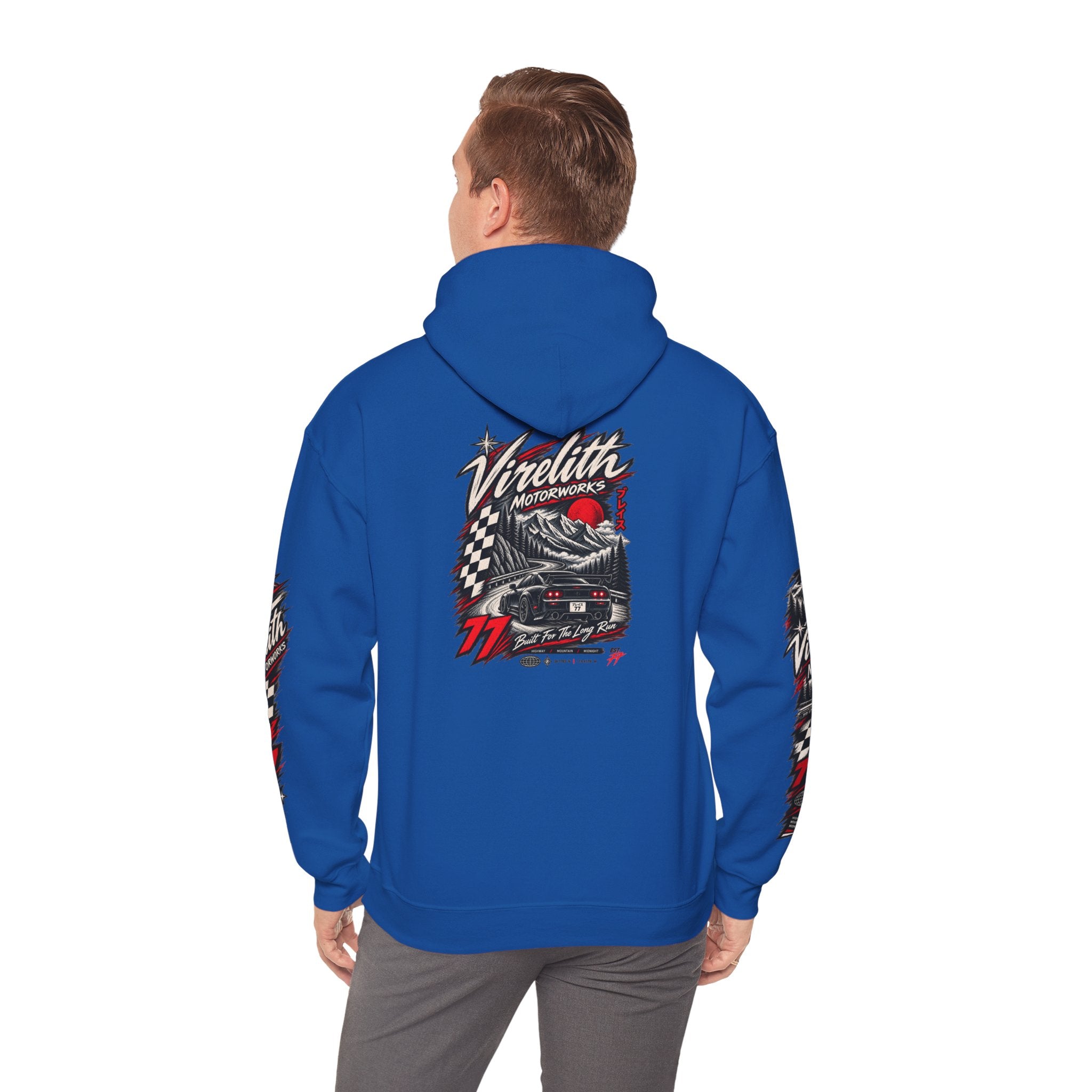 Virelith Motorsports Checkered Flag Hoodie | Racing Graphic Sweatshirt