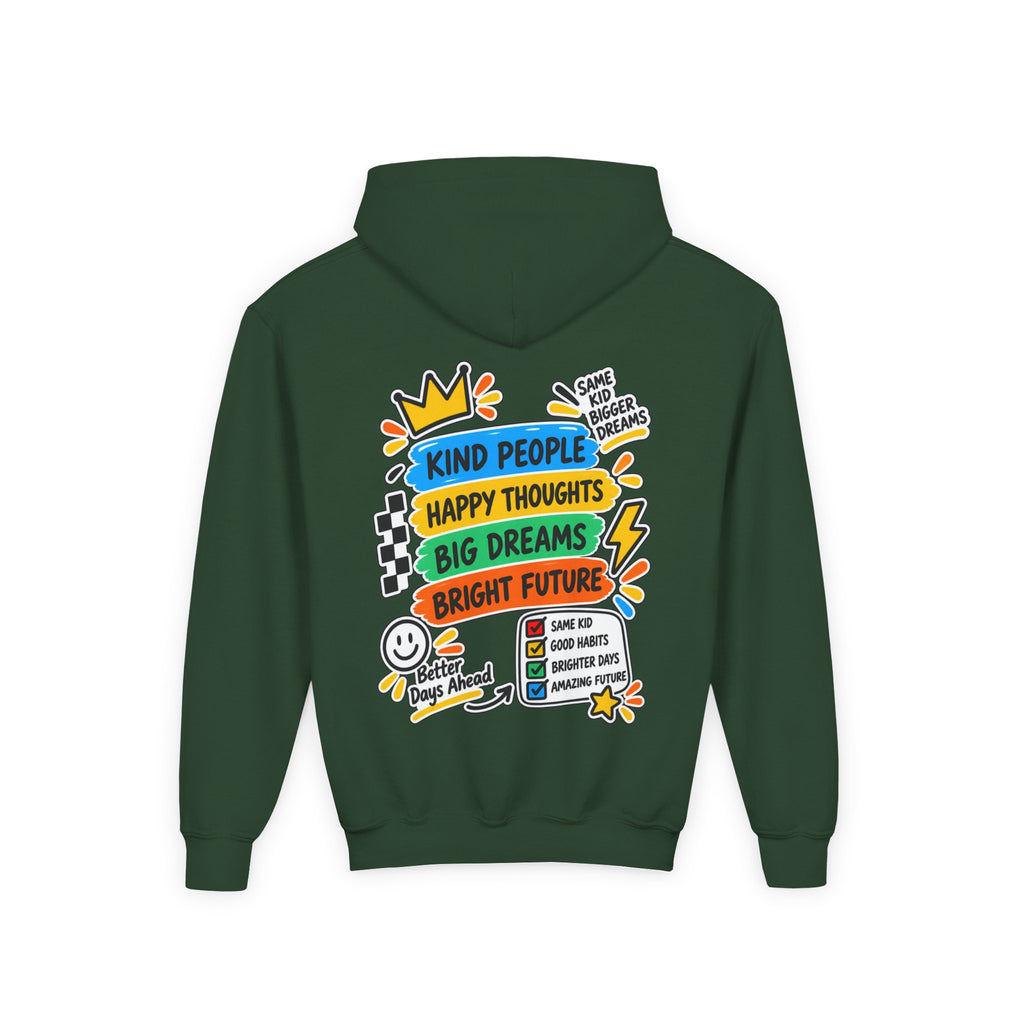 Youth Hoodie - "Good Vibes Always" Colorful Positive Graphic