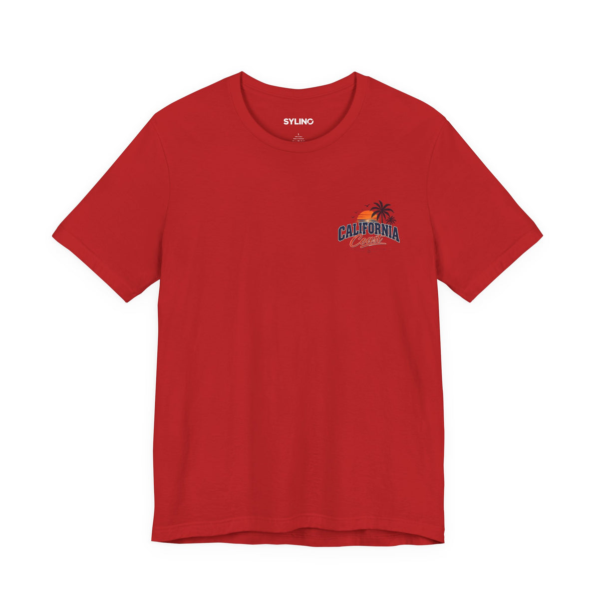 California Coast Pocket Tee — Retro Palm Surf Graphic