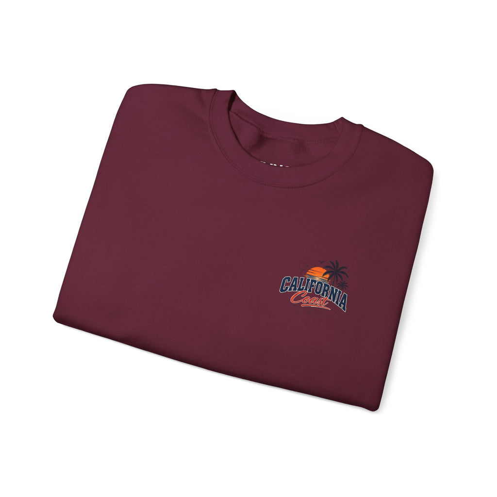 California Coast Crewneck Sweatshirt — Retro Palm Tree Graphic