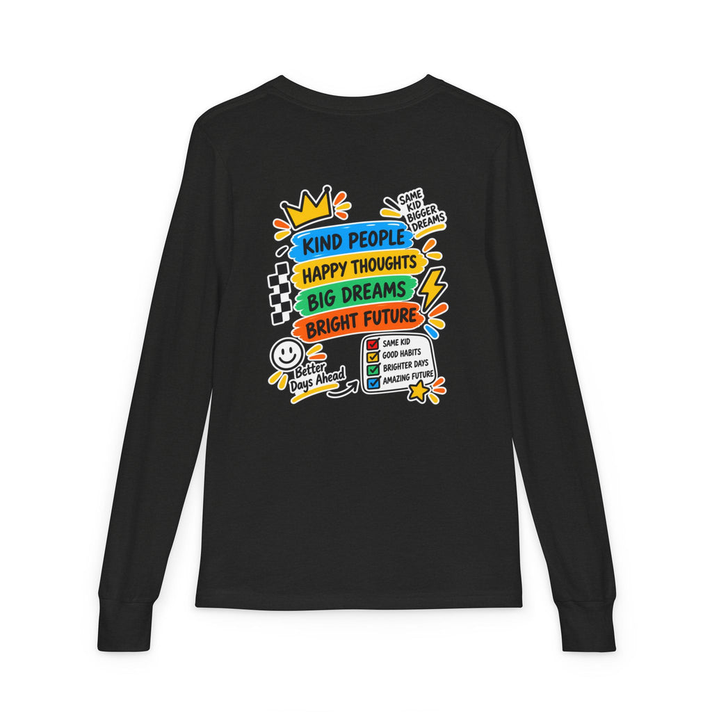 Good Vibes Always Youth Long Sleeve Tee — Positive Message Kids Shirt