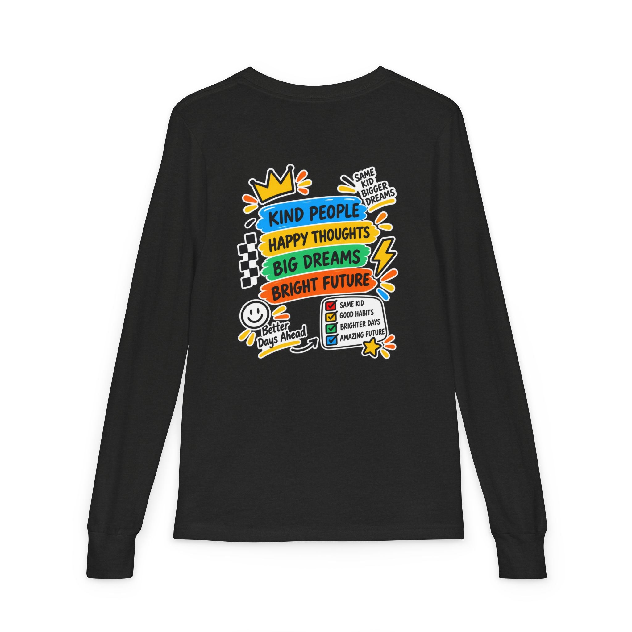 Good Vibes Always Youth Long Sleeve Tee — Positive Message Kids Shirt