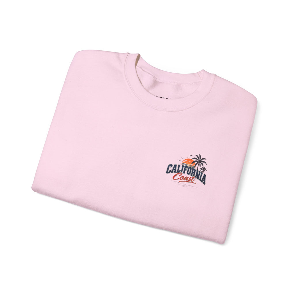 California Coast Crewneck Sweatshirt — Retro Palm Tree Graphic