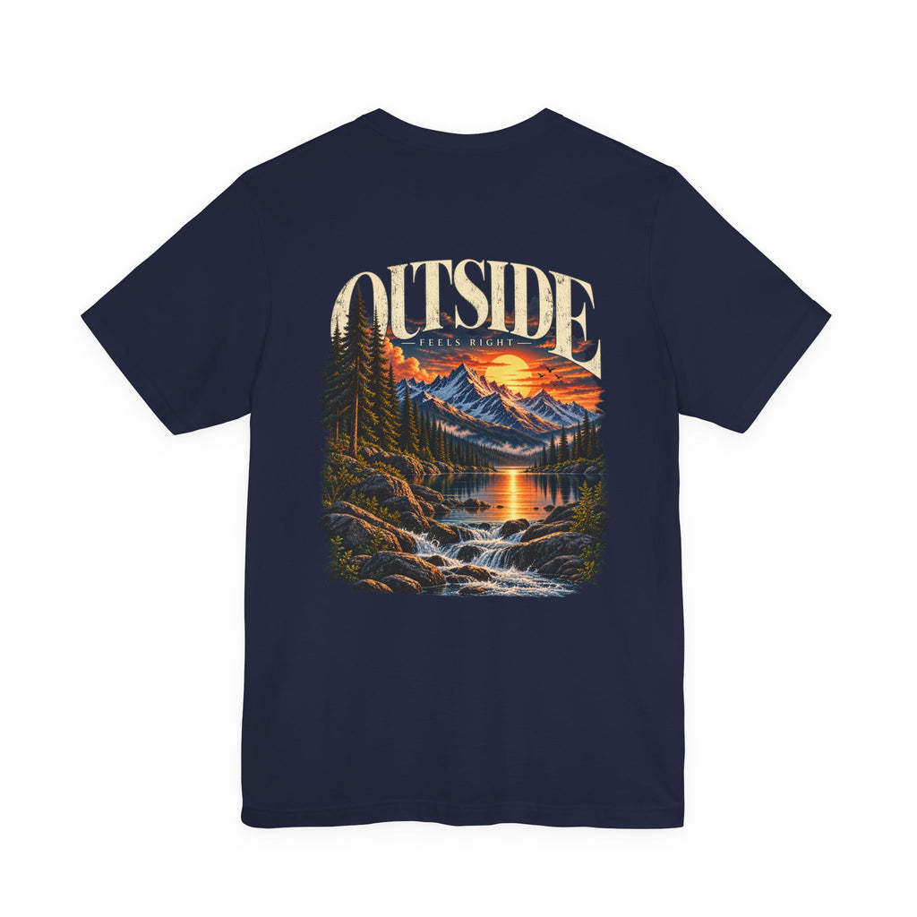 Outdoor Vibes Tee — Mountain Sunset Graphic T-Shirt