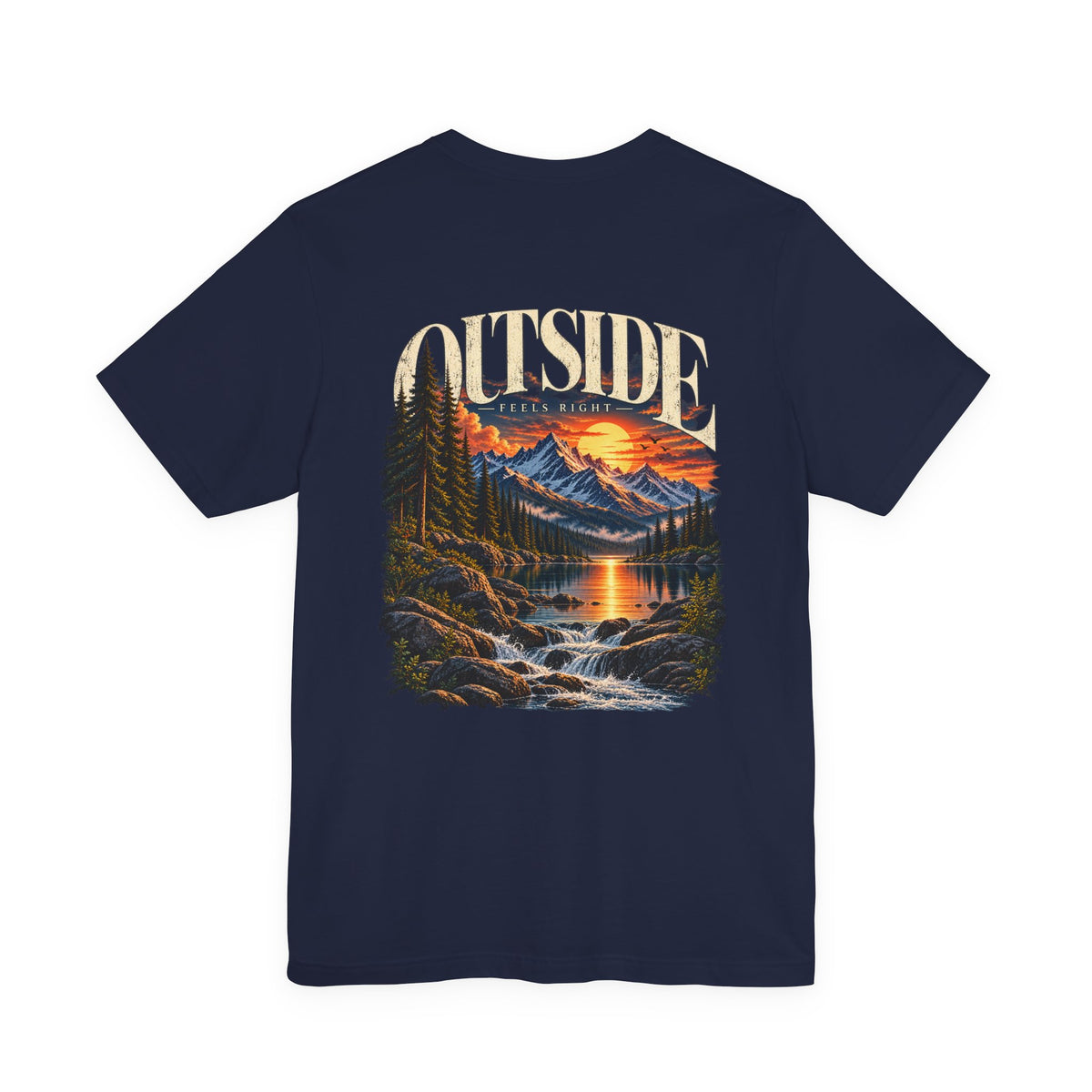 Outdoor Vibes Tee — Mountain Sunset Graphic T-Shirt