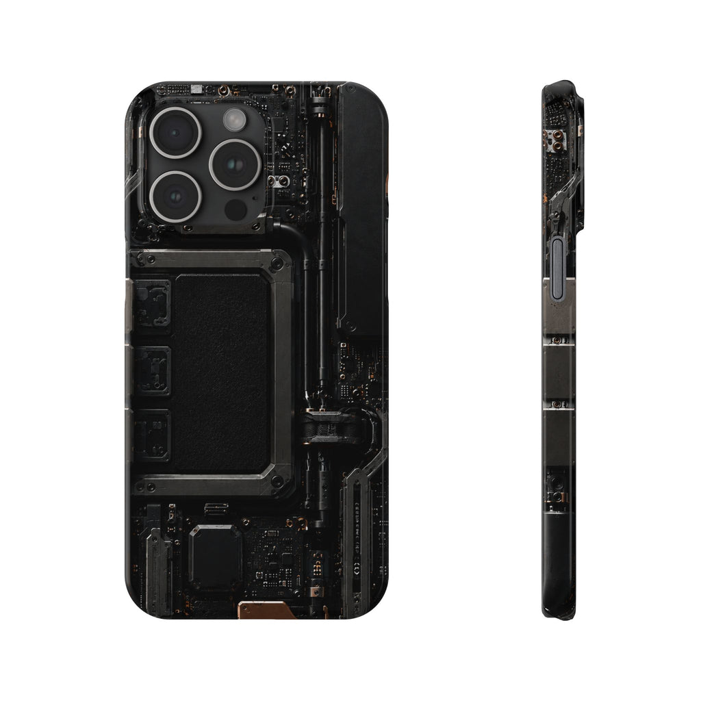 Slim Phone Case — Black Circuit Tech Design