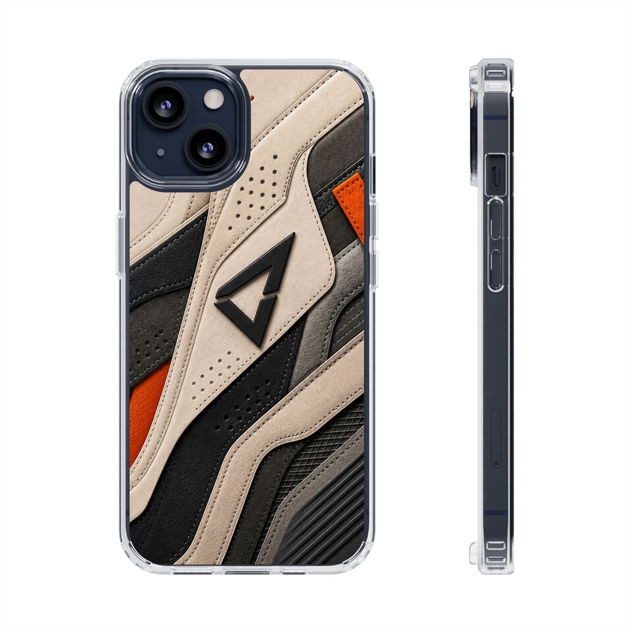 Clear Magnetic Impact Phone Case — Athletic Sneaker Texture Design