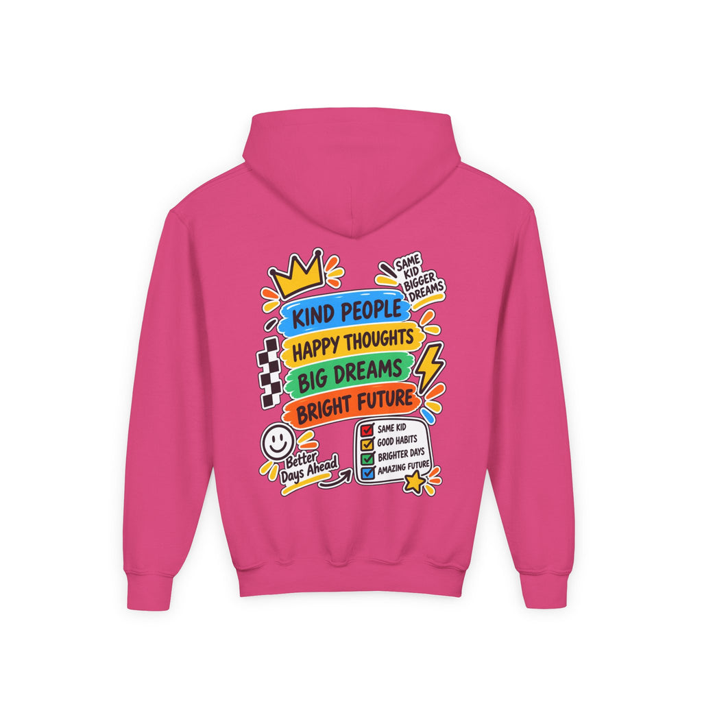 Youth Hoodie - "Good Vibes Always" Colorful Positive Graphic