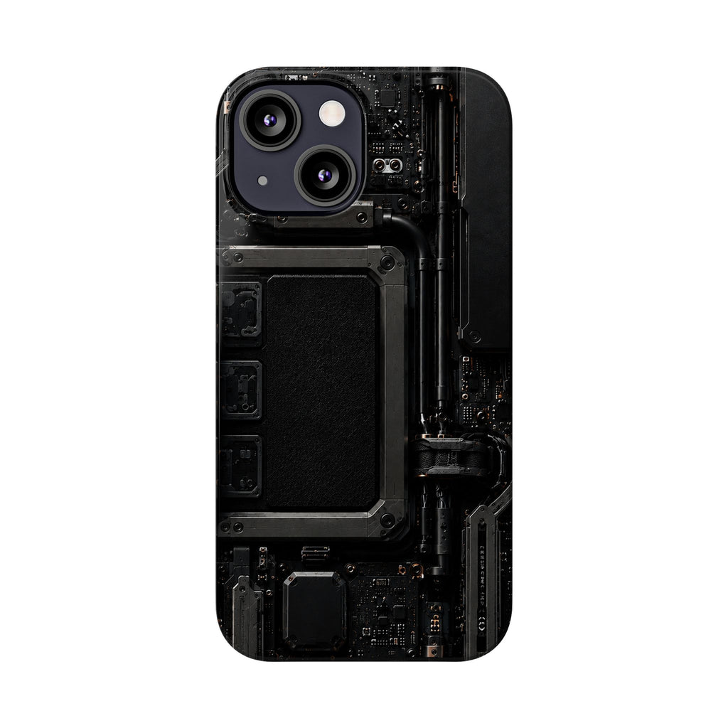 Slim Phone Case — Black Circuit Tech Design