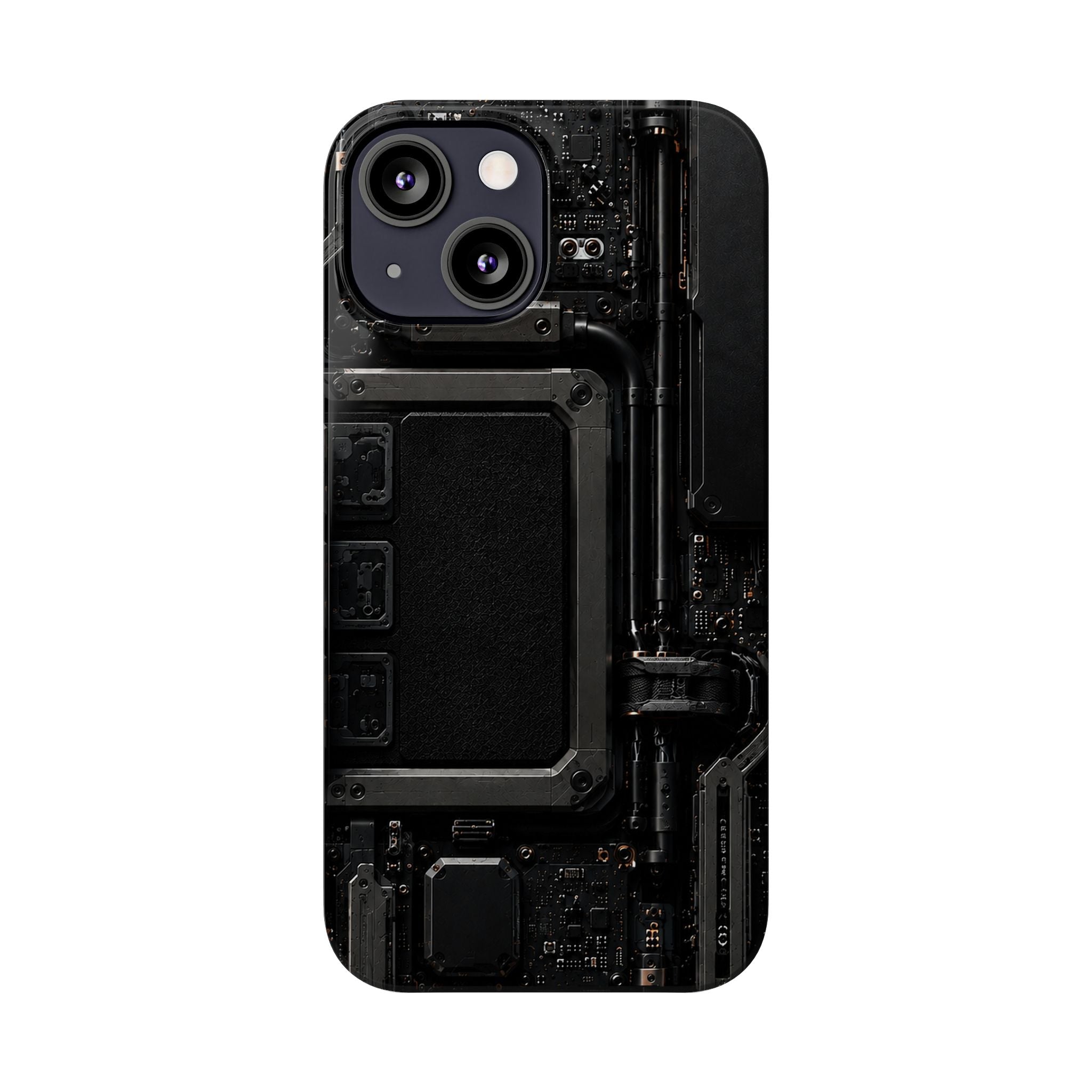 Slim Phone Case — Black Circuit Tech Design