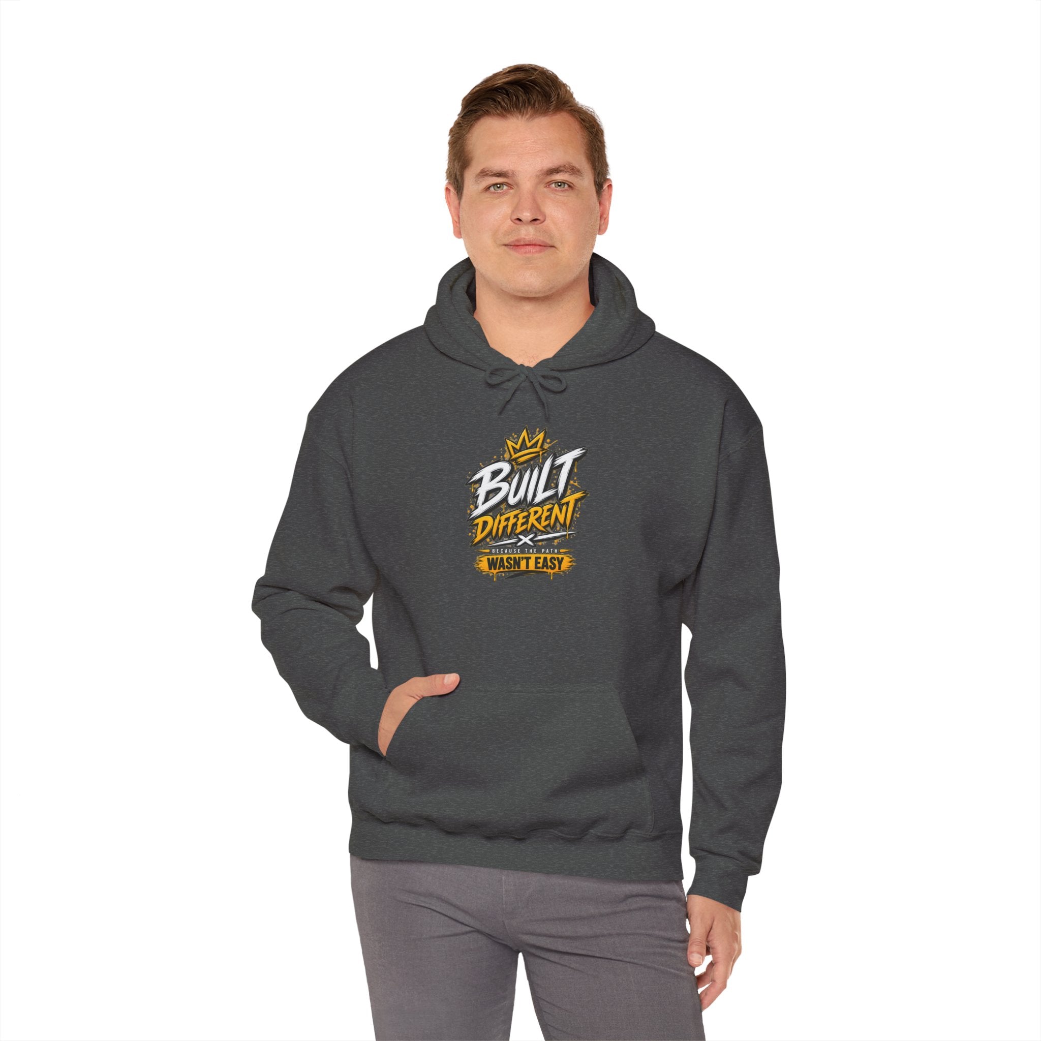 Built Different Hooded Sweatshirt — 'Built Different Wasn’t Easy' Graphic Hoodie