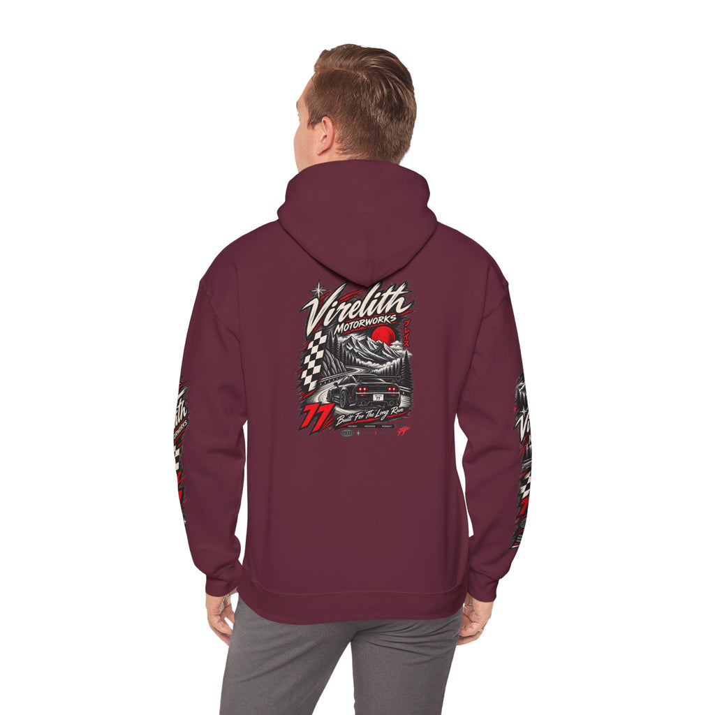 Virelith Motorsports Checkered Flag Hoodie | Racing Graphic Sweatshirt