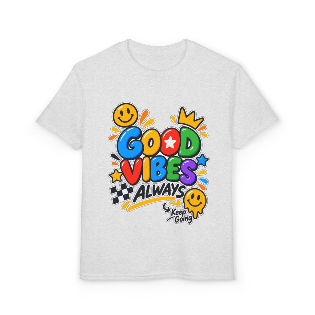 Youth T-Shirt — "Good Vibes Always" Colorful Positive Message Tee
