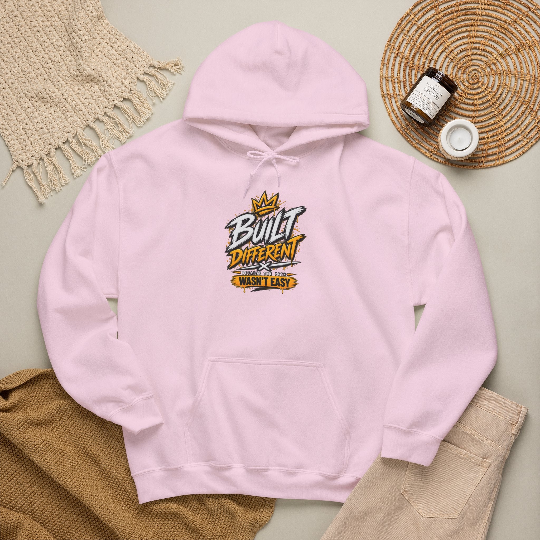 Built Different Hooded Sweatshirt — 'Built Different Wasn’t Easy' Graphic Hoodie