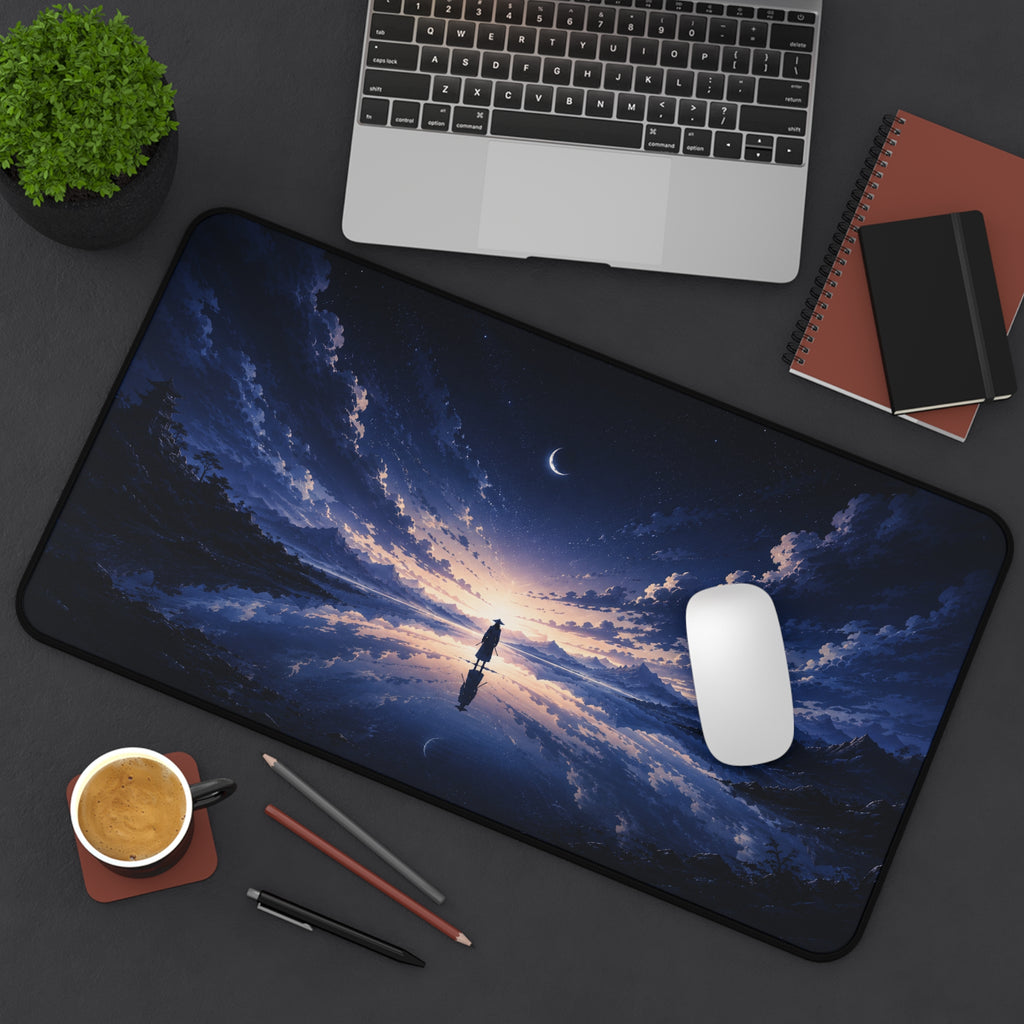 Mystic Moonlit Horizon Desk Mat — Night Sky Gaming & Office Mouse Pad