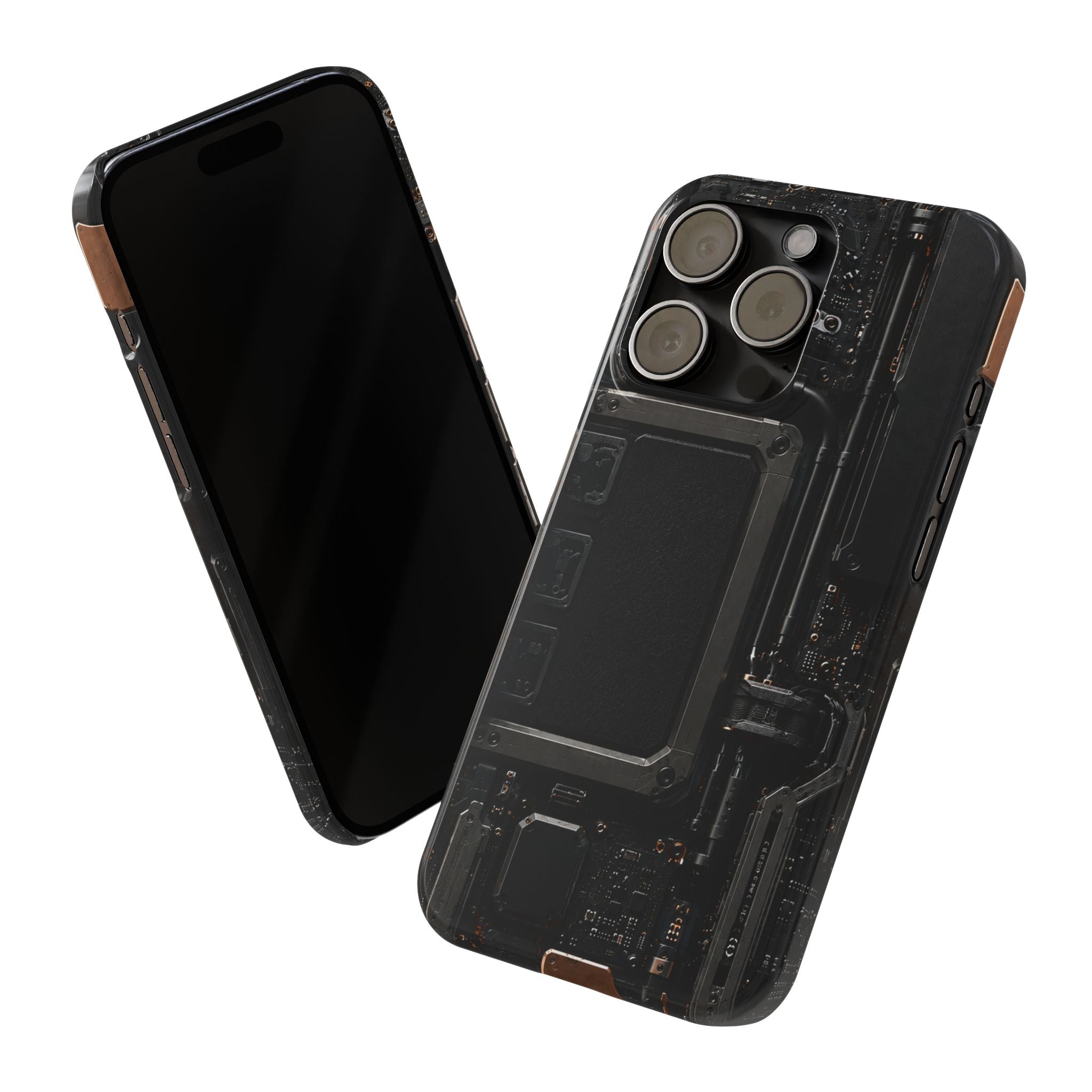 Slim Phone Case — Black Circuit Tech Design