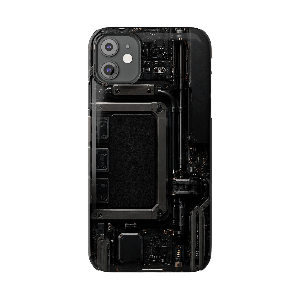 Slim Phone Case — Black Circuit Tech Design