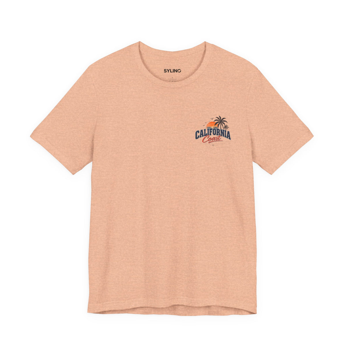 California Coast Pocket Tee — Retro Palm Surf Graphic