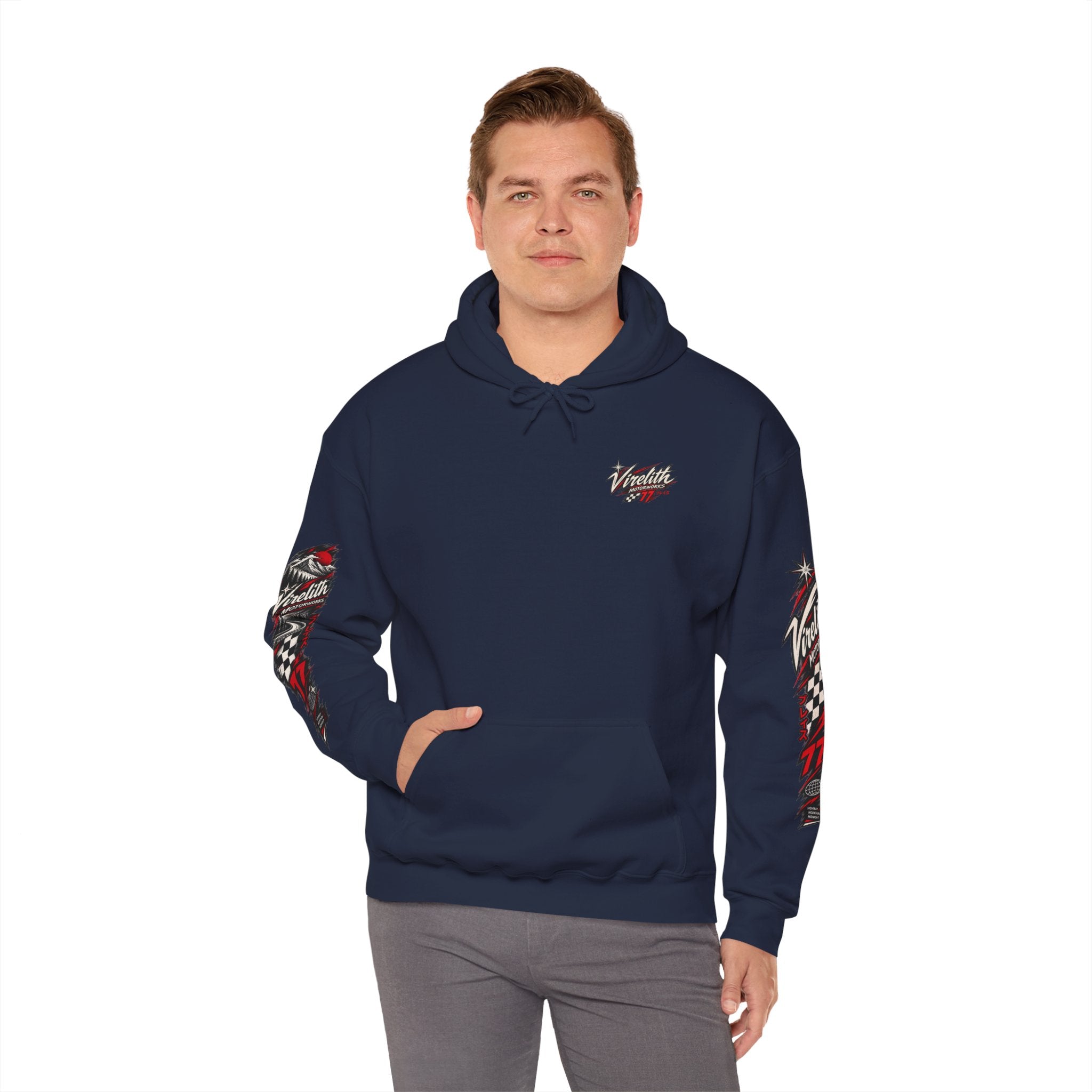 Virelith Motorsports Checkered Flag Hoodie | Racing Graphic Sweatshirt