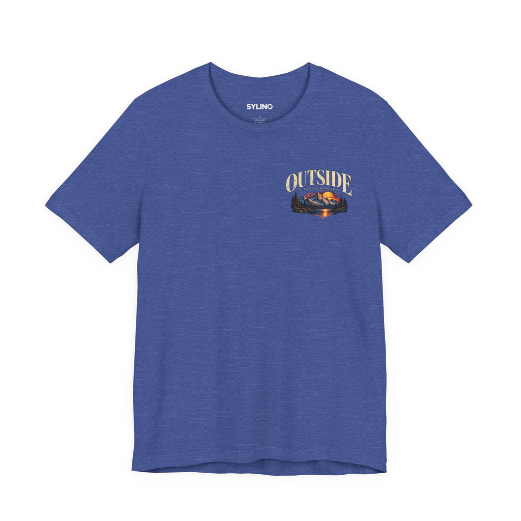 Outdoor Vibes Tee — Mountain Sunset Graphic T-Shirt