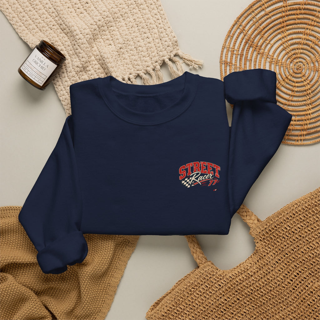 Street Racer Crewneck Sweatshirt — Vintage Car Racing Graphic