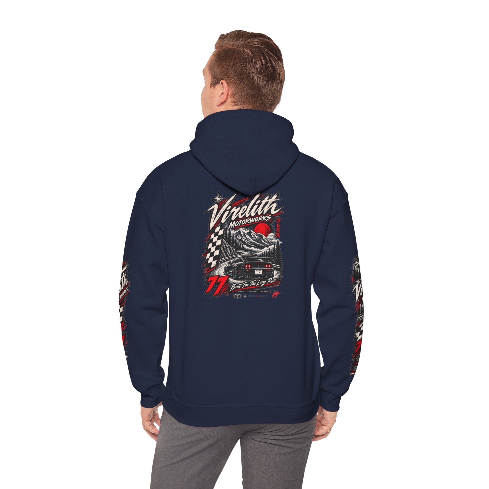 Virelith Motorsports Checkered Flag Hoodie | Racing Graphic Sweatshirt
