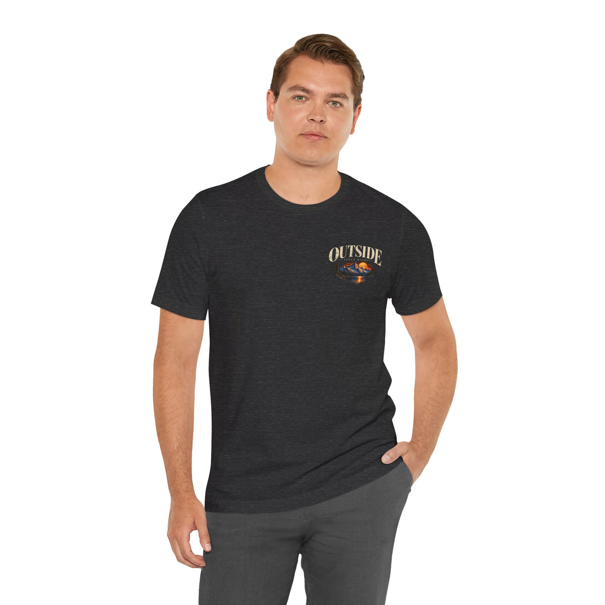Outdoor Vibes Tee — Mountain Sunset Graphic T-Shirt