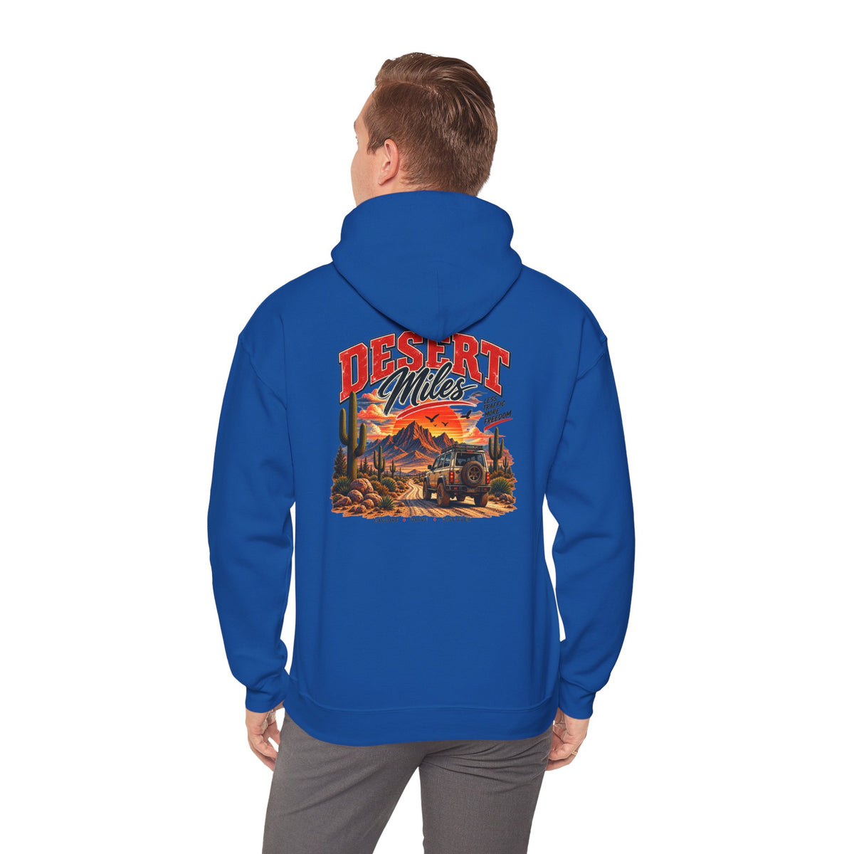 Desert Camp Graphic Hoodie – 'Desert' Sunset Cactus Pullover