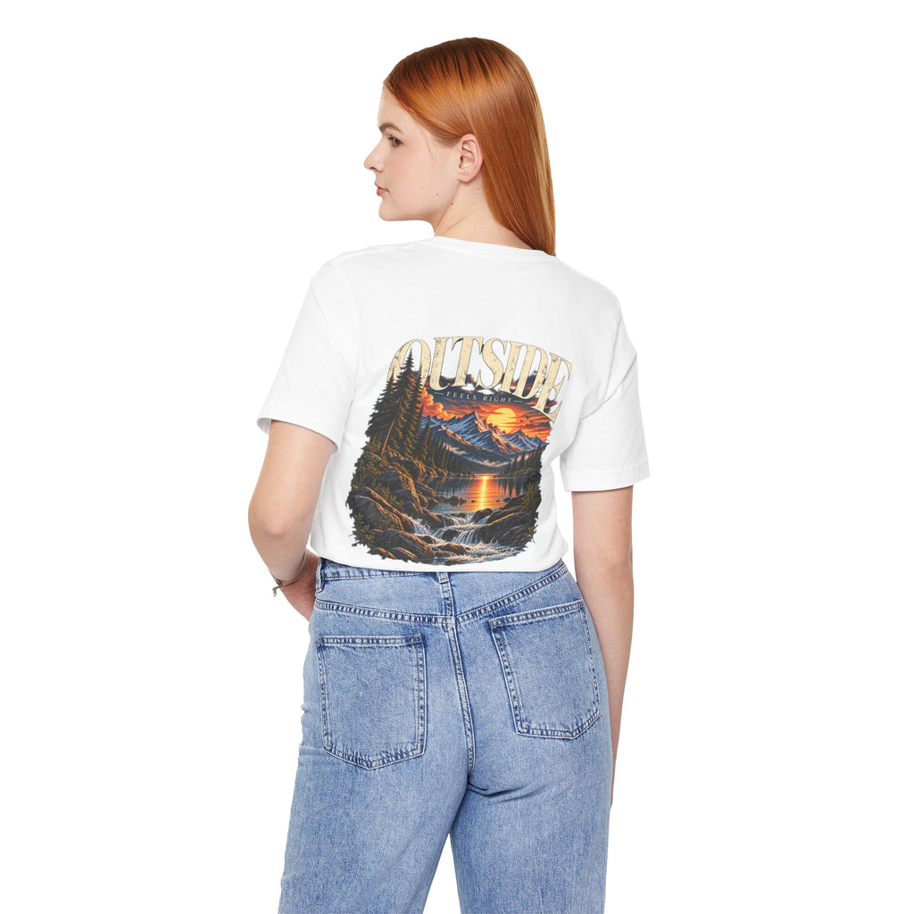 Outdoor Vibes Tee — Mountain Sunset Graphic T-Shirt