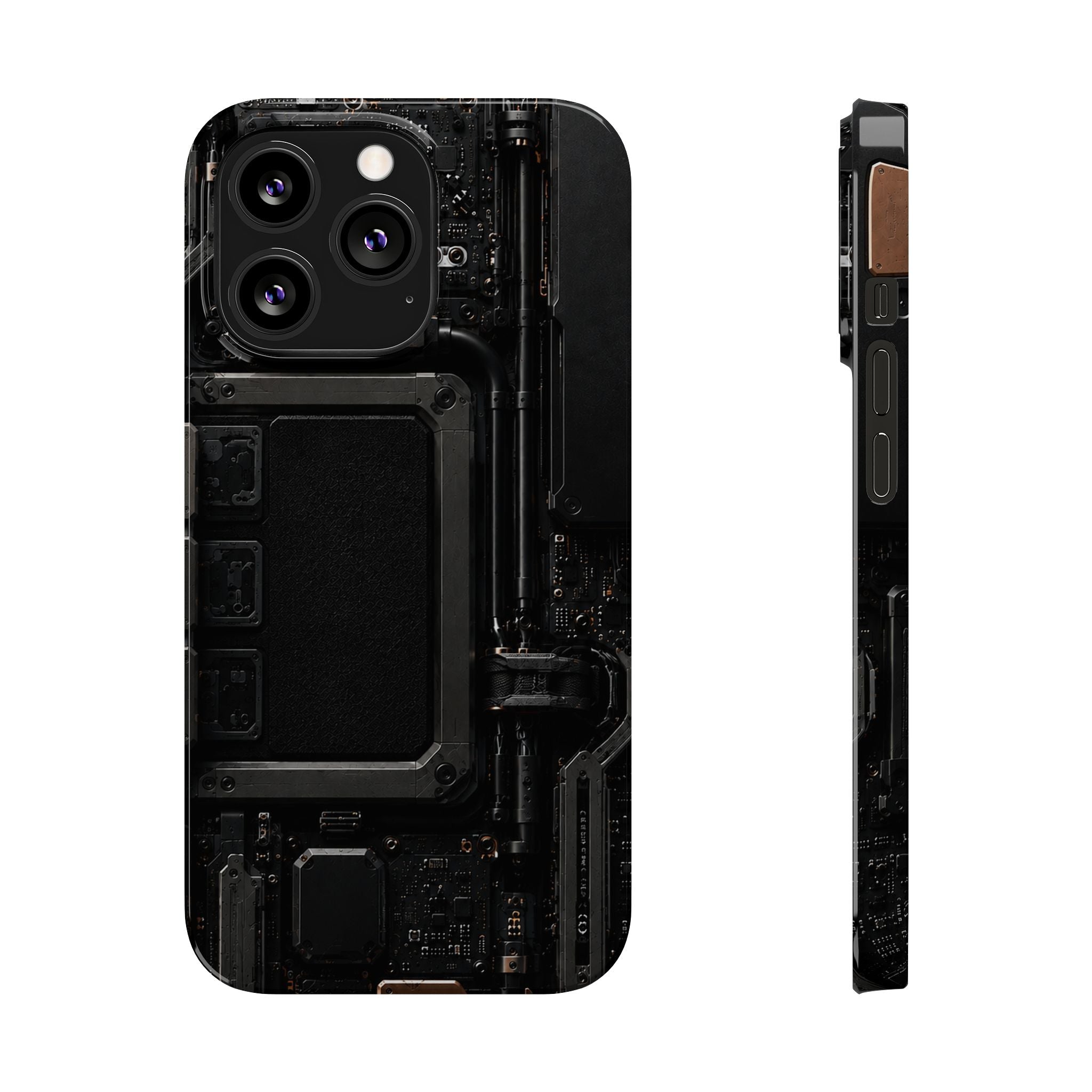 Slim Phone Case — Black Circuit Tech Design